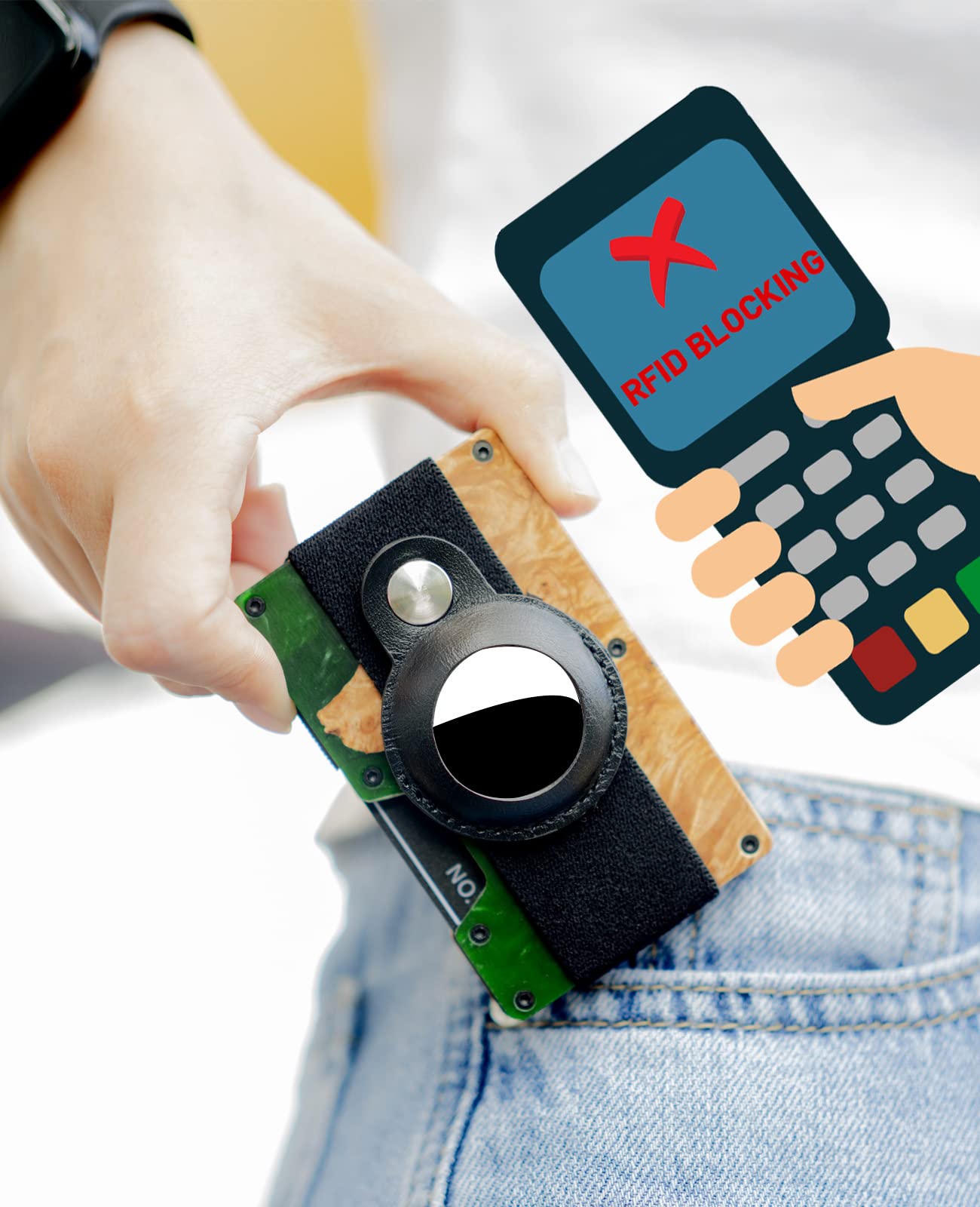 Chosmoos Minimalist Wallet for Men with Money Clip & Card Holder - Ultra Thin & Lightweight RFID Blocking - Perfect for Travel, Business & Everyday Carry