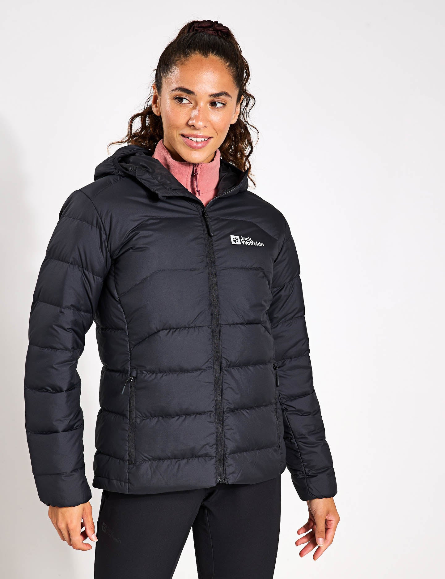 Ather Down Hooded Jacket for Men & Women - Lightweight Warm Winter Coat, Waterproof Windproof Puffer Jacket with Hood (Black) - Perfect for Skiing, Hiking & Outdoor Activities