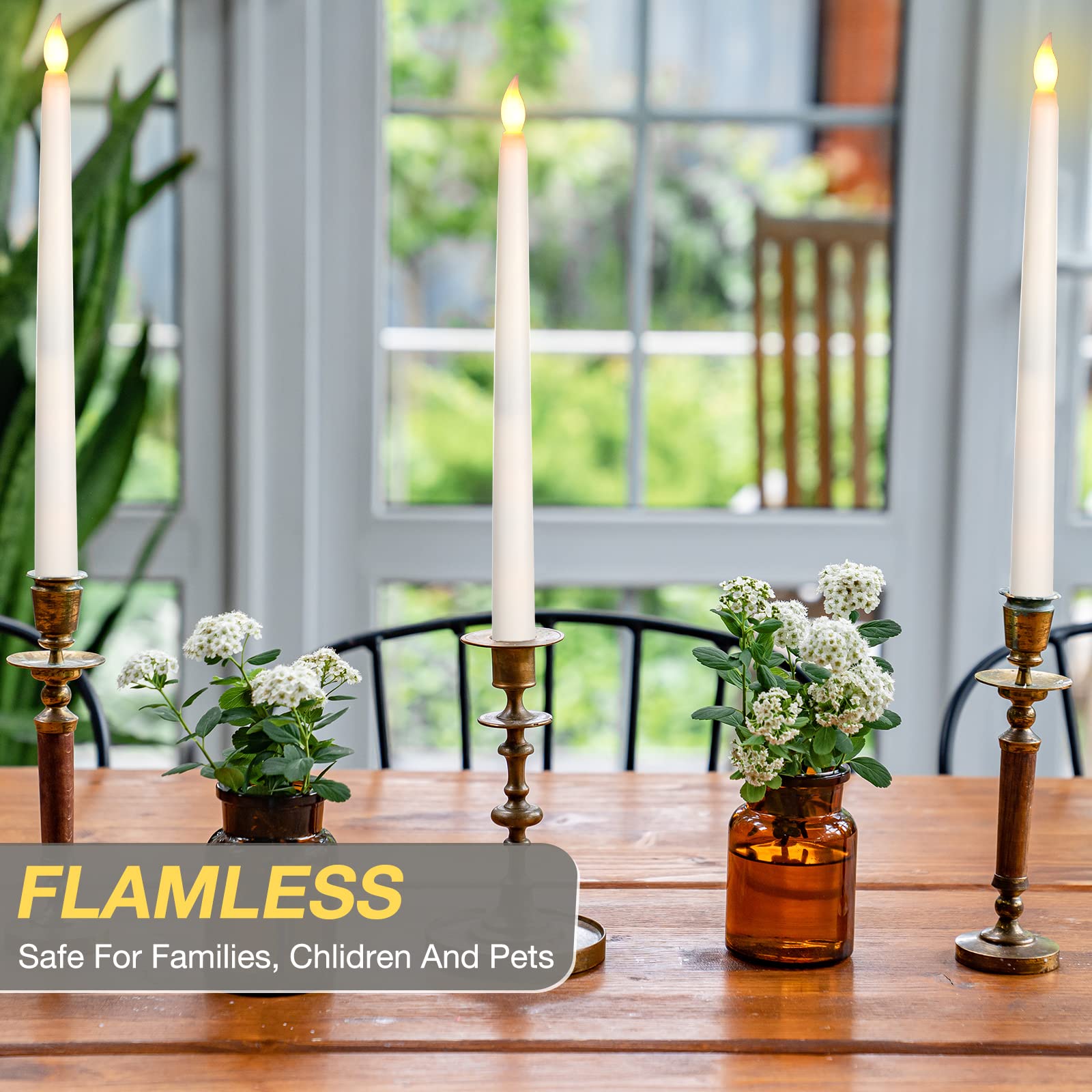 24 Pack Flameless LED Taper Candles with Remote & Timer - 11 Inch Battery Operated Warm White Flickering Candles for Valentine's Day, Weddings, Home Decor & Romantic Gifts - Perfect for Dining Tables, Centerpieces, and Special Occasions