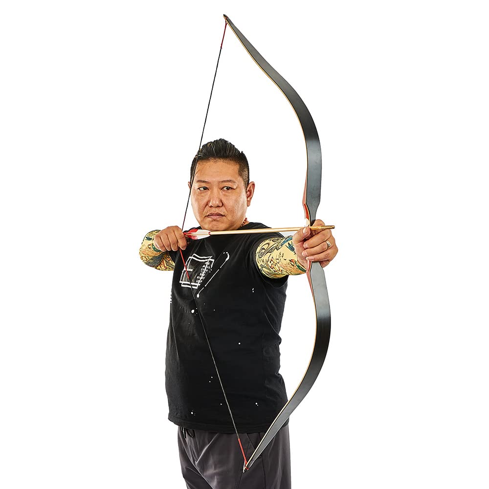60'' Traditional Wood Longbow for Archery & Hunting - Right/Left Handed Recurve Bow 30-50LBS with String Silencer | Outdoor Target Practice & Game Hunting
