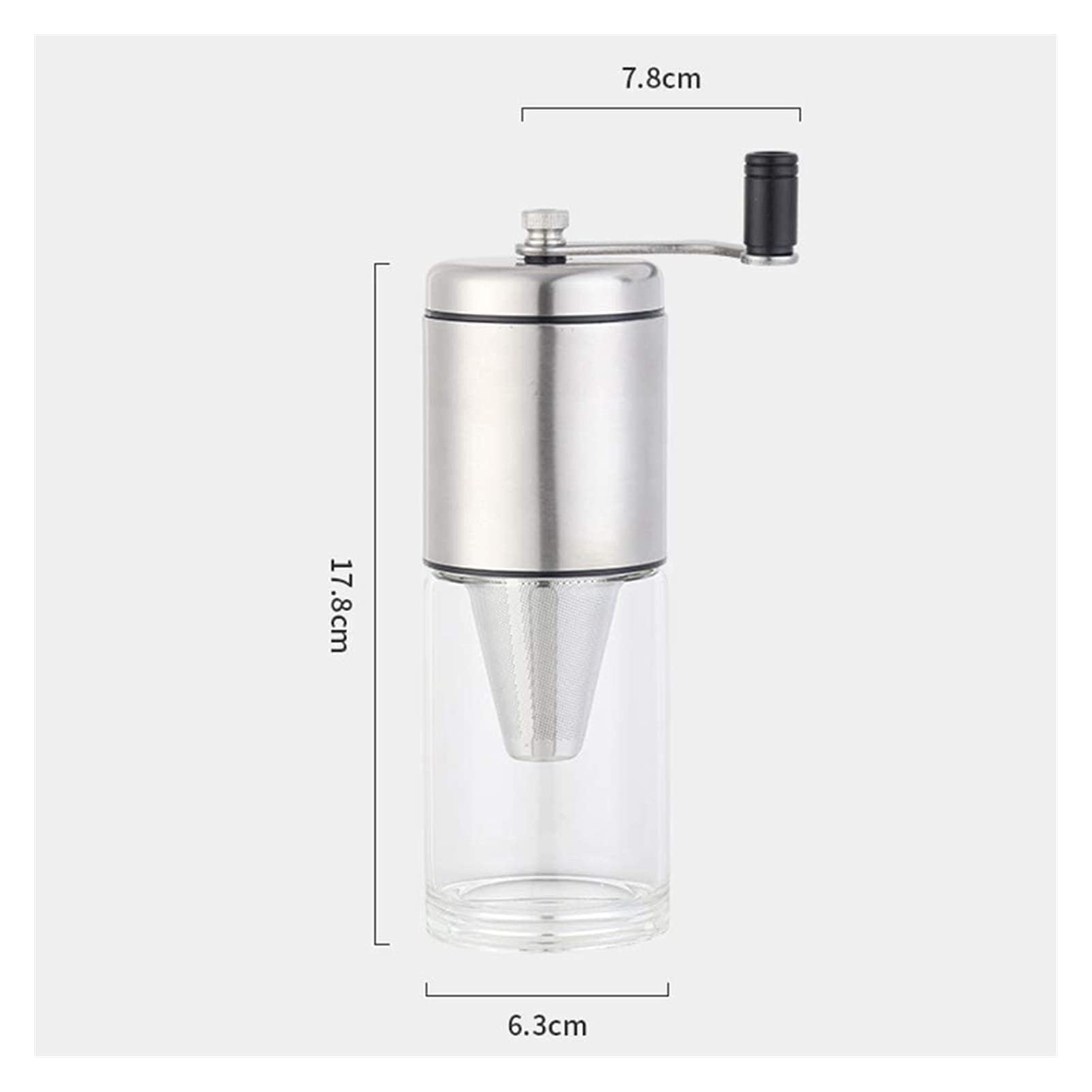 Premium Manual Coffee Grinder - Portable Hand Crank Mill with Ceramic Burr & Adjustable Coarseness, Stainless Steel Bean Grinder for Espresso, French Press | Perfect for Home Kitchen, Camping & Travel