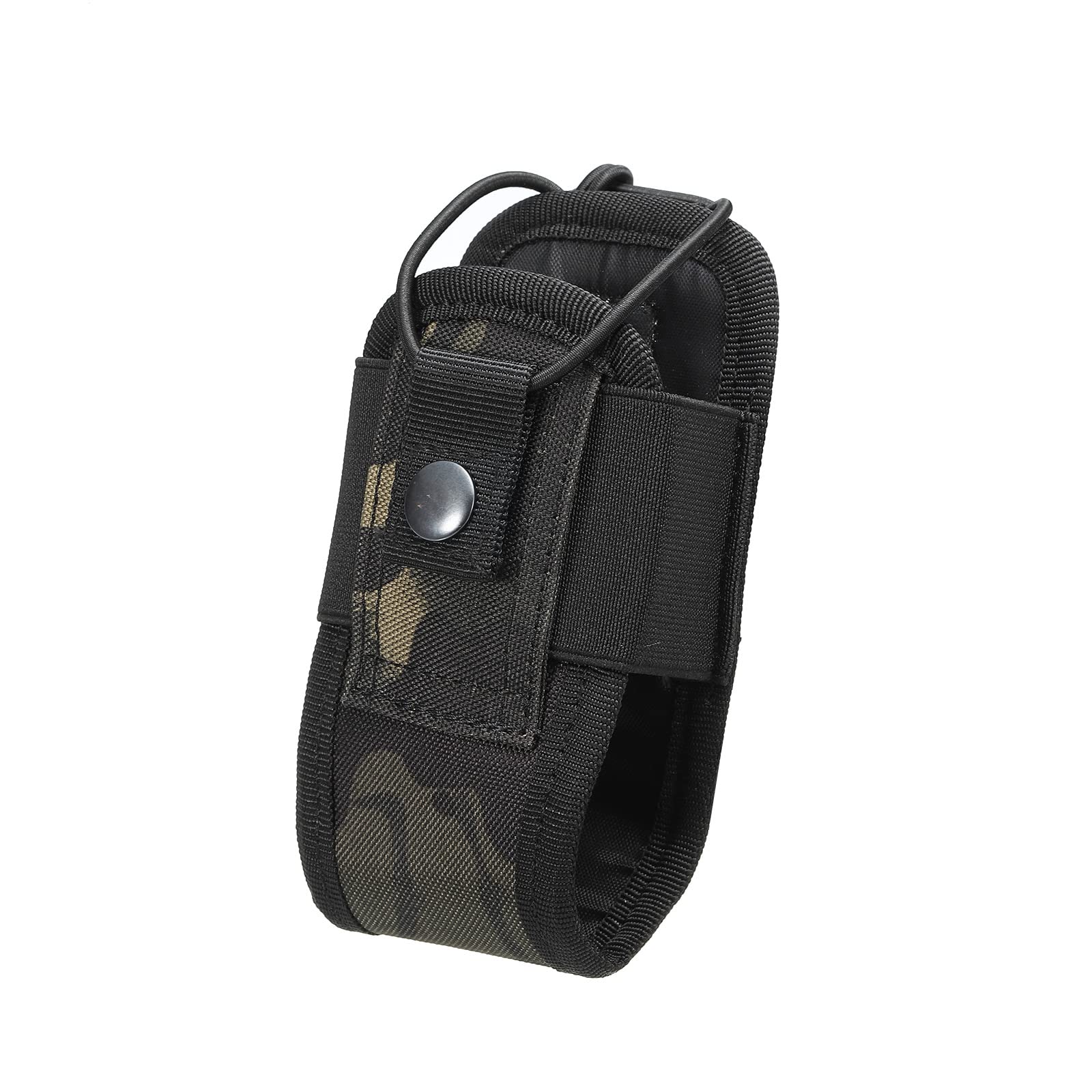 Walkie Talkie Radio Holder Case - Adjustable Nylon Carry Bag with Black Camouflage Design for Two-Way Radios | Protective Storage for Outdoor, Hiking, Camping & Emergency Communication