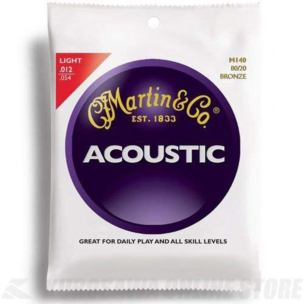 Martin 80/20 Bronze Acoustic Guitar Strings - Light Gauge .012-.054 for Warm Balanced Tone | Perfect for Folk, Blues & Fingerstyle Playing