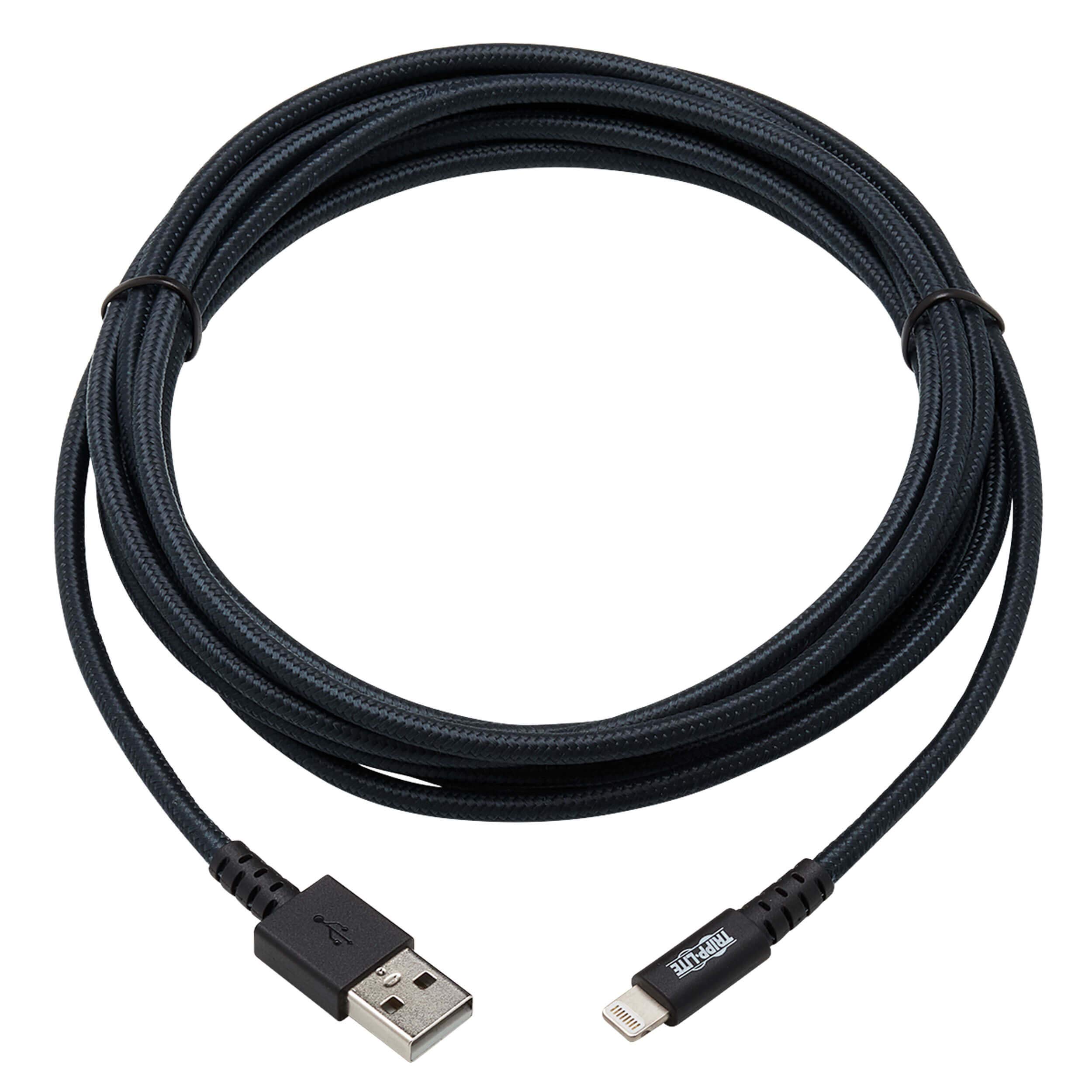 Tripp Lite Heavy Duty Lightning to USB Sync & Charge Cable 10ft for iPad iPhone Apple Devices - Fast Charging & Data Sync for Home Office Travel