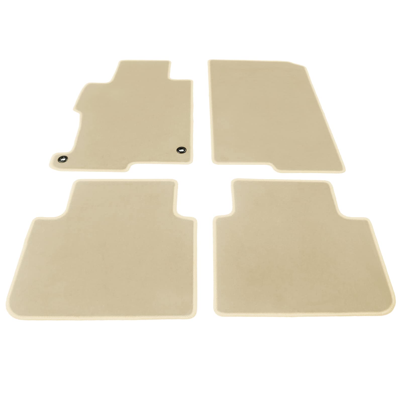 IKON MOTORSPORTS Custom Fit Floor Mats for 2013-2017 Honda Accord Sedan (4 Door) - Beige Nylon All-Weather Protection - Front & Rear Set of 4 - Perfect Replacement Car Mats for Daily Commute & Road Trips