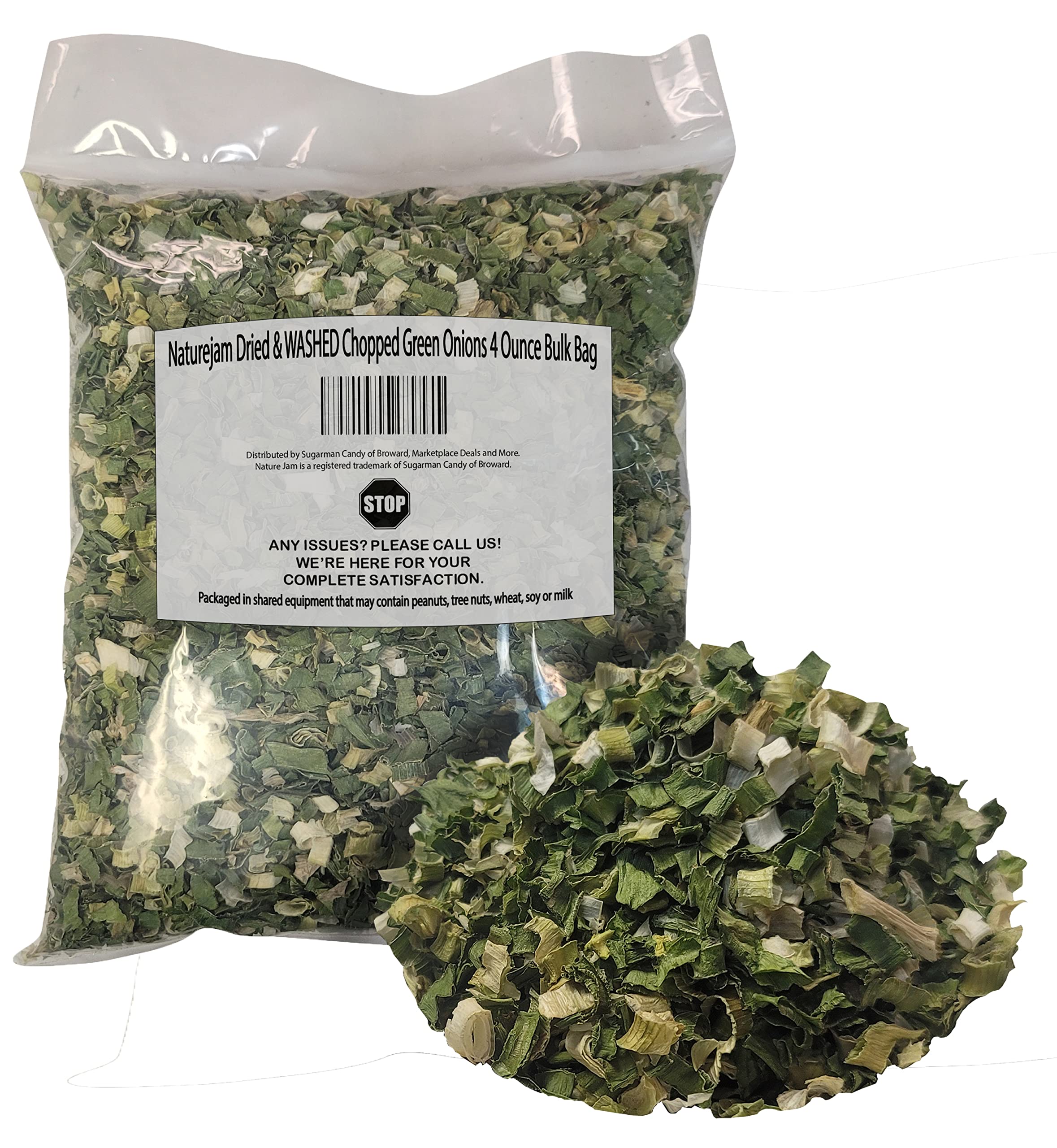 Naturejam Dried & Washed Chopped Green Onions 4oz (113g) Bulk Bag - 100% Dehydrated Scallions, Single Ingredient | Perfect for Soups, Salads, Baked Potatoes & Seasoning Dishes