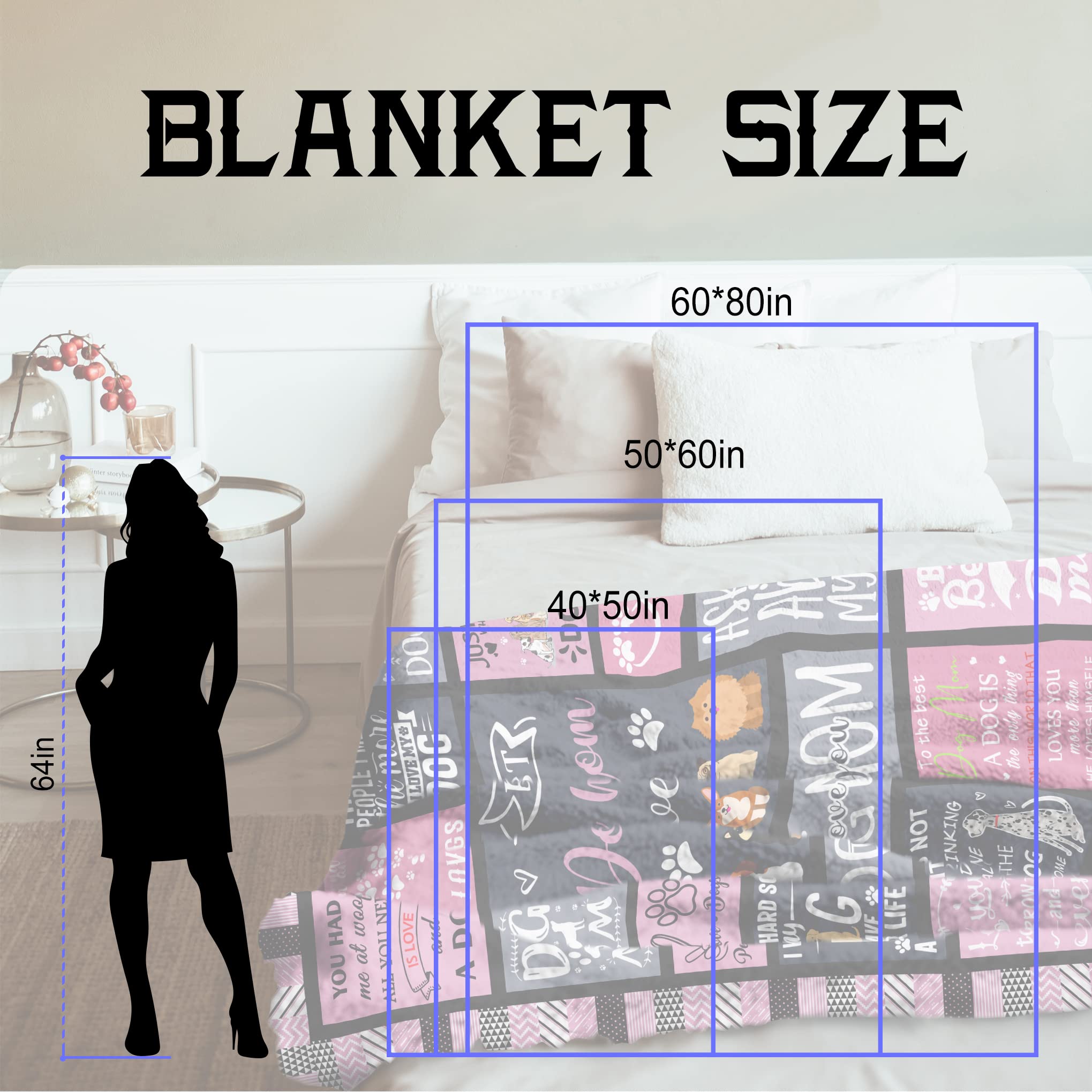 Kituzol 50x60 Inch Soft Dog Mom Blanket - Best Gift for Dog Lovers & Pet Owners - Cozy Throw for Women, Dog Moms & Canine Enthusiasts - Perfect for Cuddling with Pets, Home Decor & Dog-Themed Gifts
