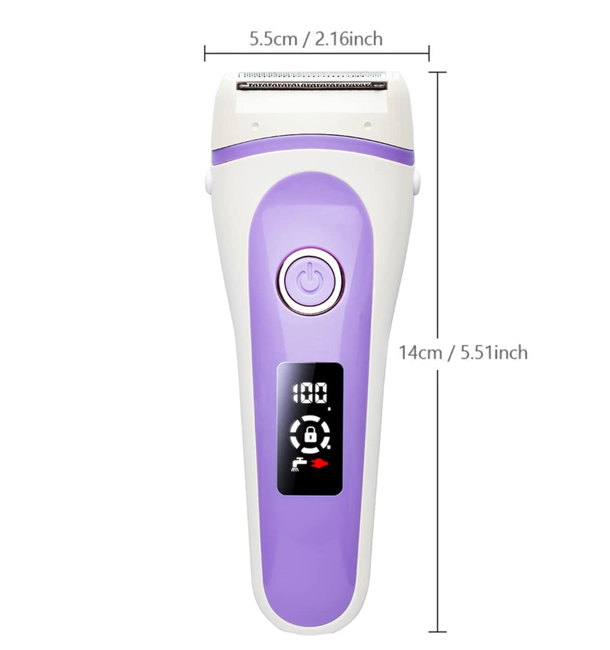 Best Electric Lady Shaver & Bikini Trimmer for Women - Rechargeable Cordless Wet/Dry Painless Razor with LED Display - Perfect for Legs, Underarms & Pubic Hair - Purple | At-Home Grooming & Travel Essential