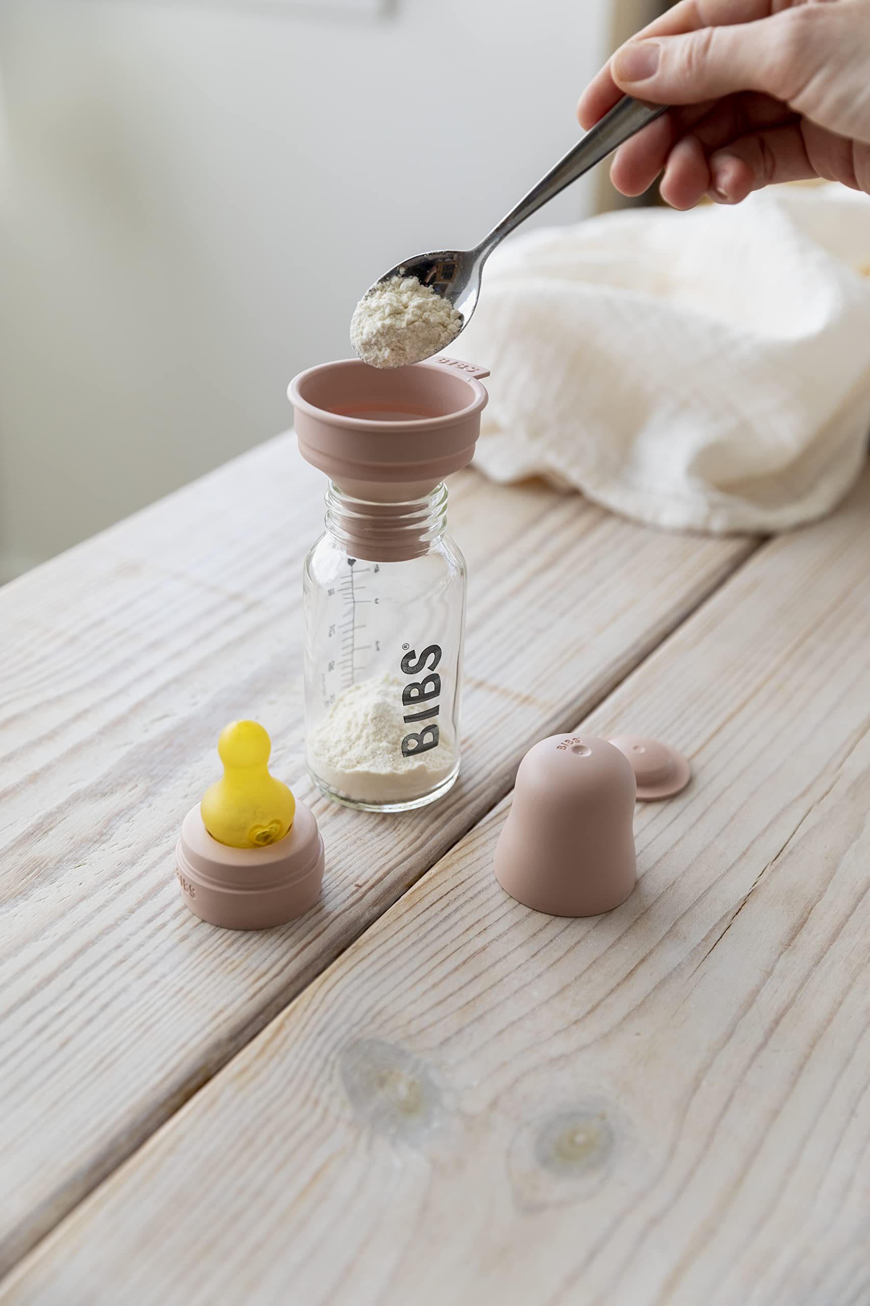 BIBS Baby Glass Bottle Set 110ml - BPA Free Natural Rubber Nipple | Eco-Friendly Baby Feeding Bottles Made in Denmark | Perfect for Newborns, Infants & Toddlers | Ideal for Breastmilk, Formula & Water Feeding at Home or On-the-Go