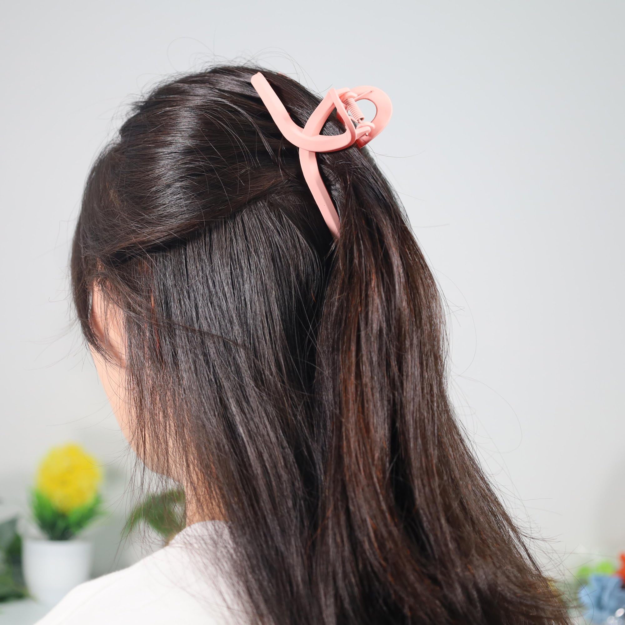 Matte Hair Claw Clips for Women & Girls - 4PCS Non-Slip Barrettes with Tight Grip (3+1 Free) - Perfect for Ponytails, Buns & Everyday Hairstyles