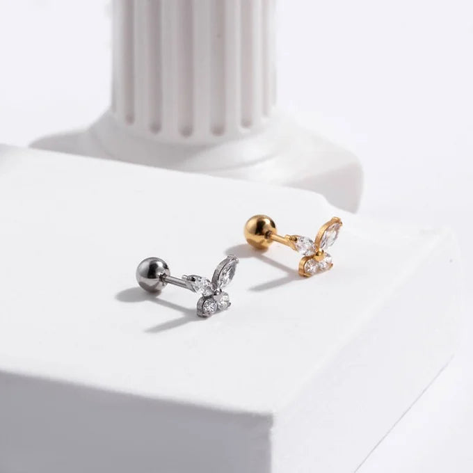 20G Cartilage Surgical Steel Earrings - Butterfly Stud Earrings for Women | Hypoallergenic, Durable Body Jewelry | Perfect for Daily Wear, Parties & Gifts (HSPJ405)