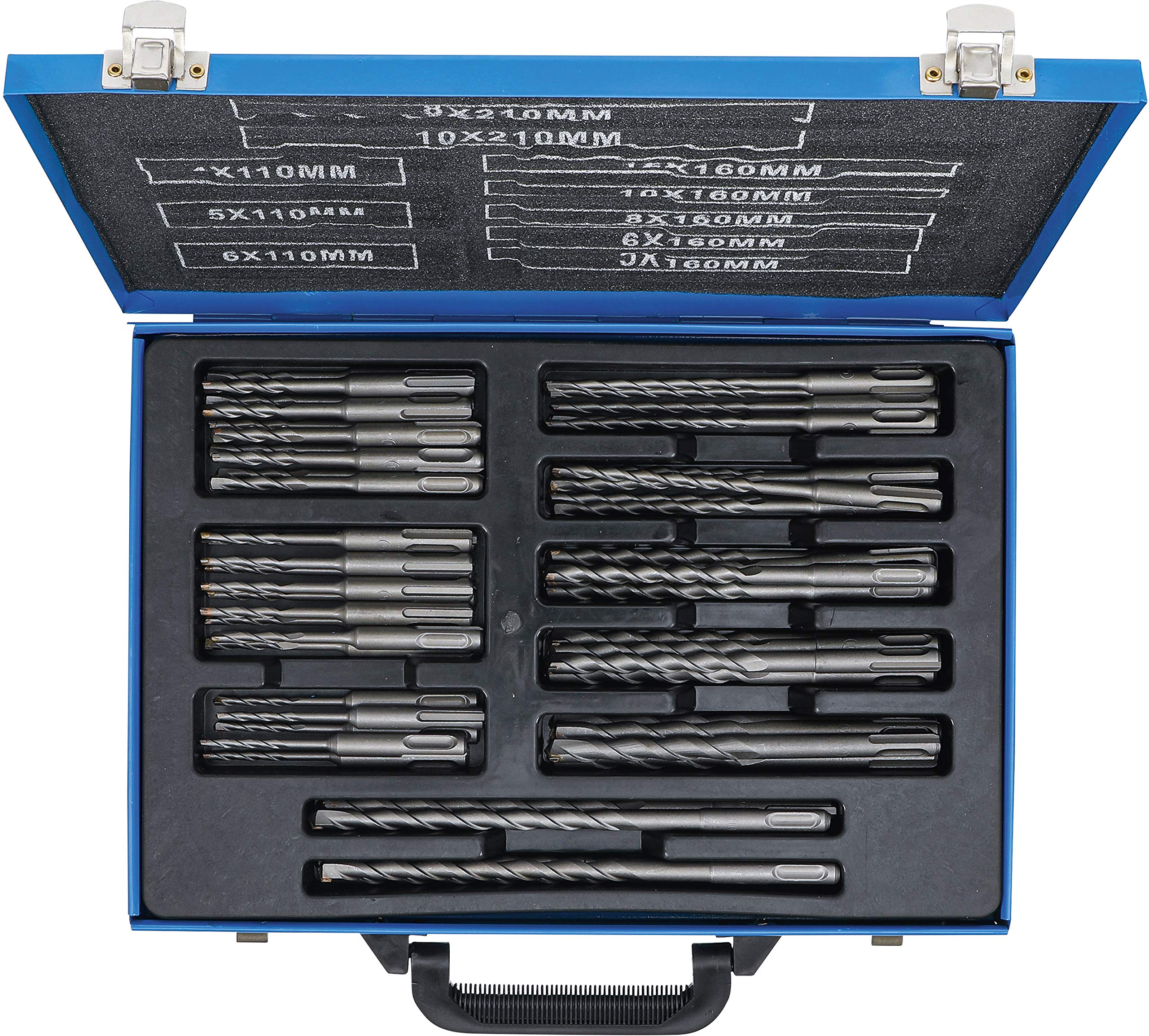 BGS 7894 Professional Hammer Drill Bit Set with SDS Shank, 56-Piece Carbide Tipped Masonry Drill Bits (4-12mm) for Concrete, Brick, and Stone - Perfect for Construction, Renovation, and DIY Projects