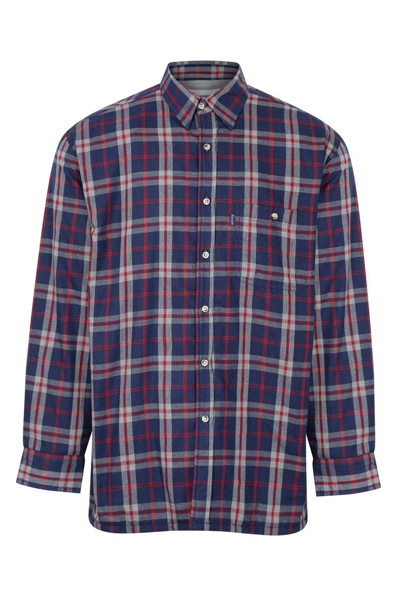 Champion Men's Stroud Country Fleece Lined Long Sleeve Shirt - Warm Comfortable Casual Wear for Outdoor Activities & Winter Layering