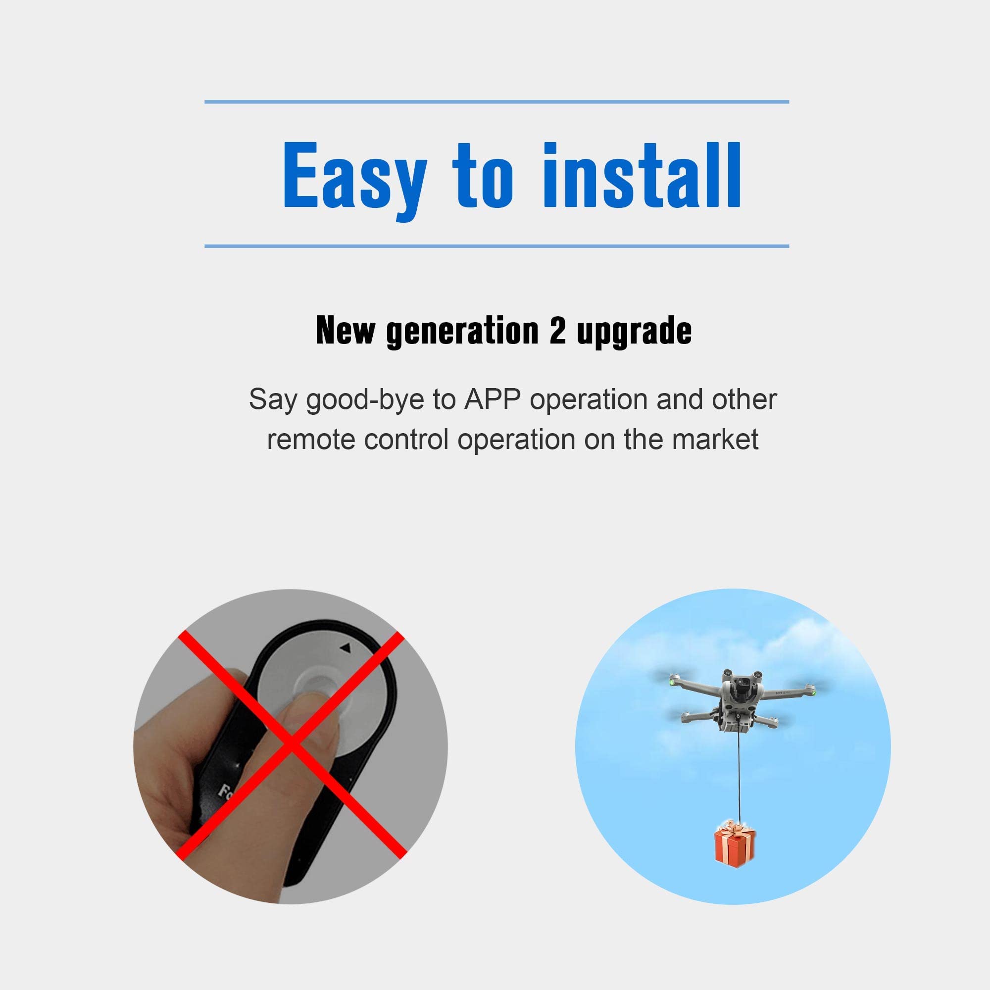 DJI Mini Series Drone Airdrop System - Payload Delivery & Transport Release Device for DJI Mini 4K/4 Pro/3 Pro/3/SE/2/2 SE - Perfect for Aerial Delivery, Emergency Supplies & Outdoor Adventures