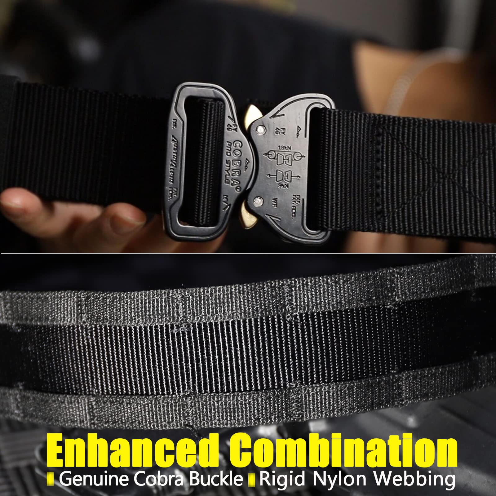 PETAC GEAR Tactical Battle Belt with Cobra Buckle | Heavy Duty Rigger Gun Belt | 1.75
