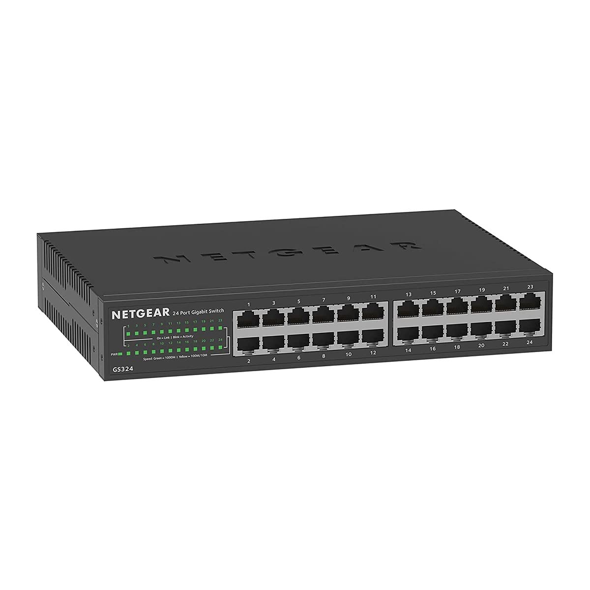 NETGEAR GS324 24-Port Gigabit Ethernet Unmanaged Switch | Plug & Play | Desktop/Wall/Rack Mount | Silent Operation | Ideal for Home Office & Small Business Networks