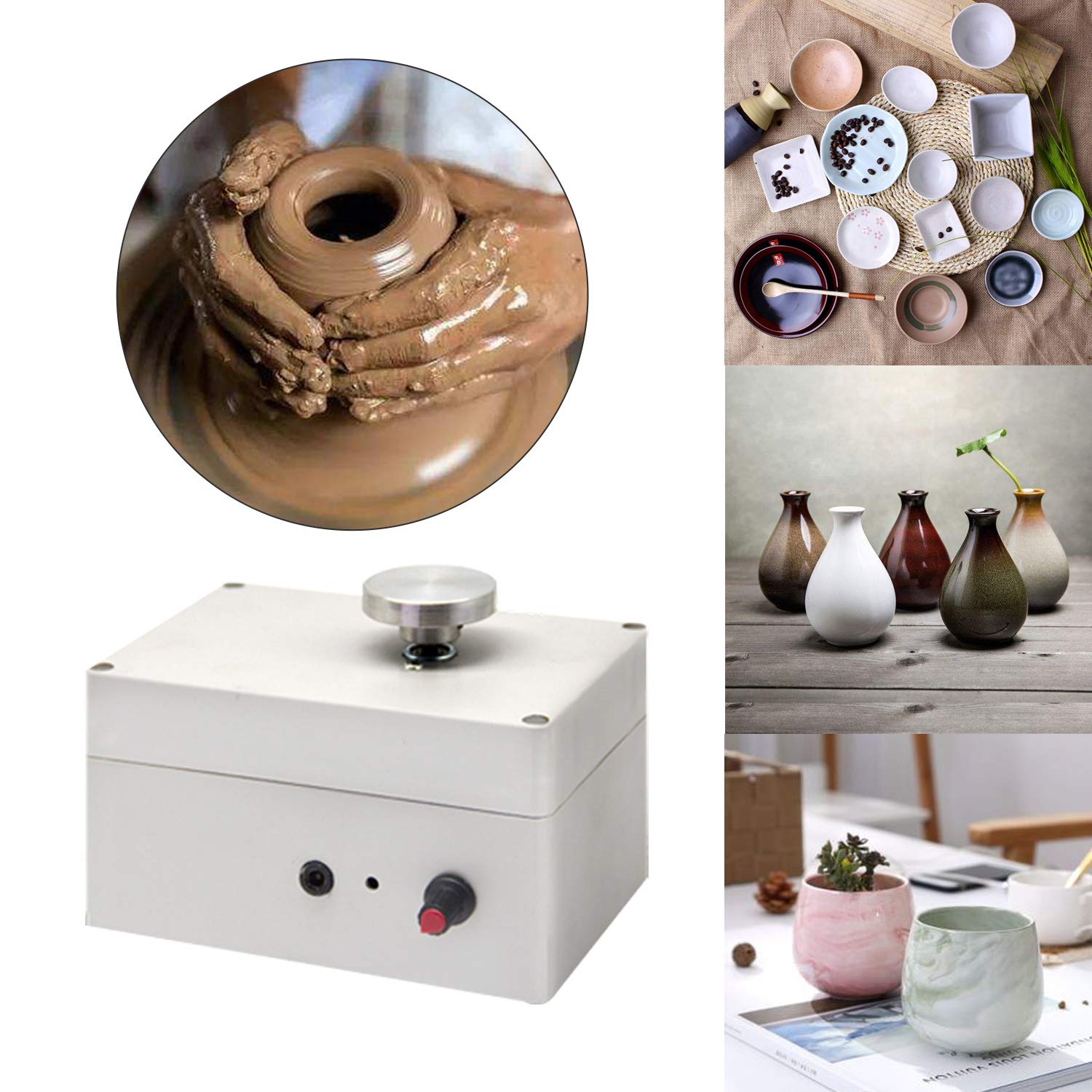 Electric Pottery Wheel Machine - Mini USB Clay Throwing Ceramic Maker for DIY Crafts, Pottery Making Kit | Perfect for Home Studio, Classroom & Beginner Ceramic Artists