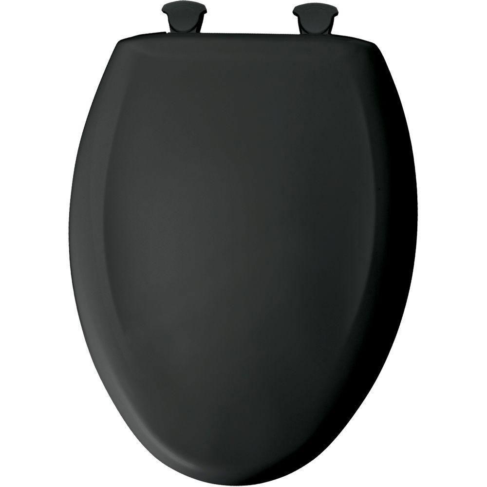 Bemis STA TITE Elongated Slow Close Toilet Seat - Black (Model 529756) | Durable & Quiet Soft Closing Hinges | Perfect for Modern Bathrooms & High-Traffic Homes