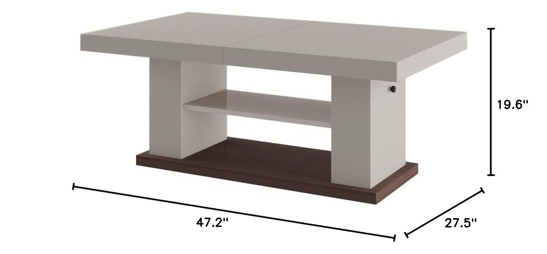 Sierra Modern Coffee Table in Cappuccino Finish - Stylish Living Room Center Table for Small Spaces, Home Decor & Entertaining