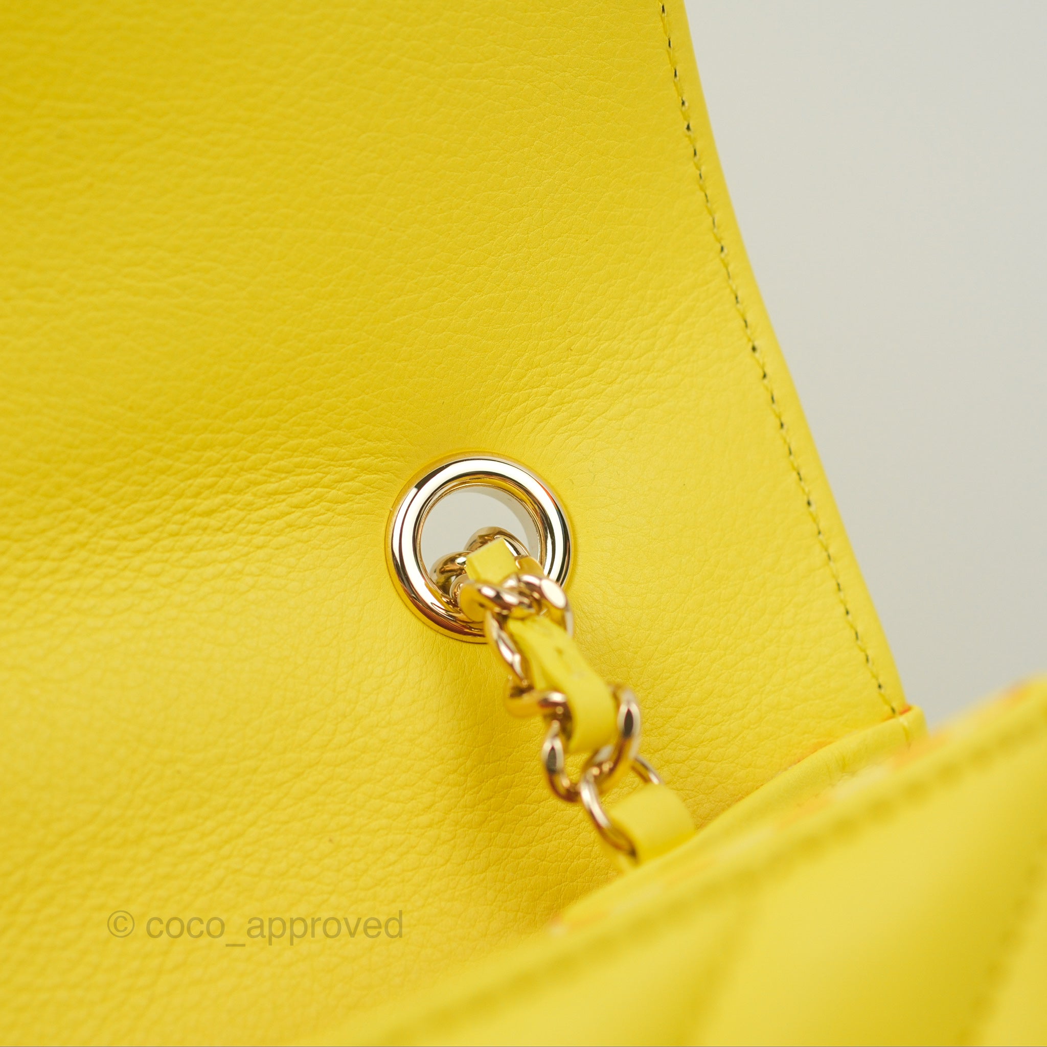 Chanel Chevron Square Envelope Flap Bag in Yellow - 19C Collection | Luxury Crossbody Bag for Women, Perfect for Parties & Evening Events