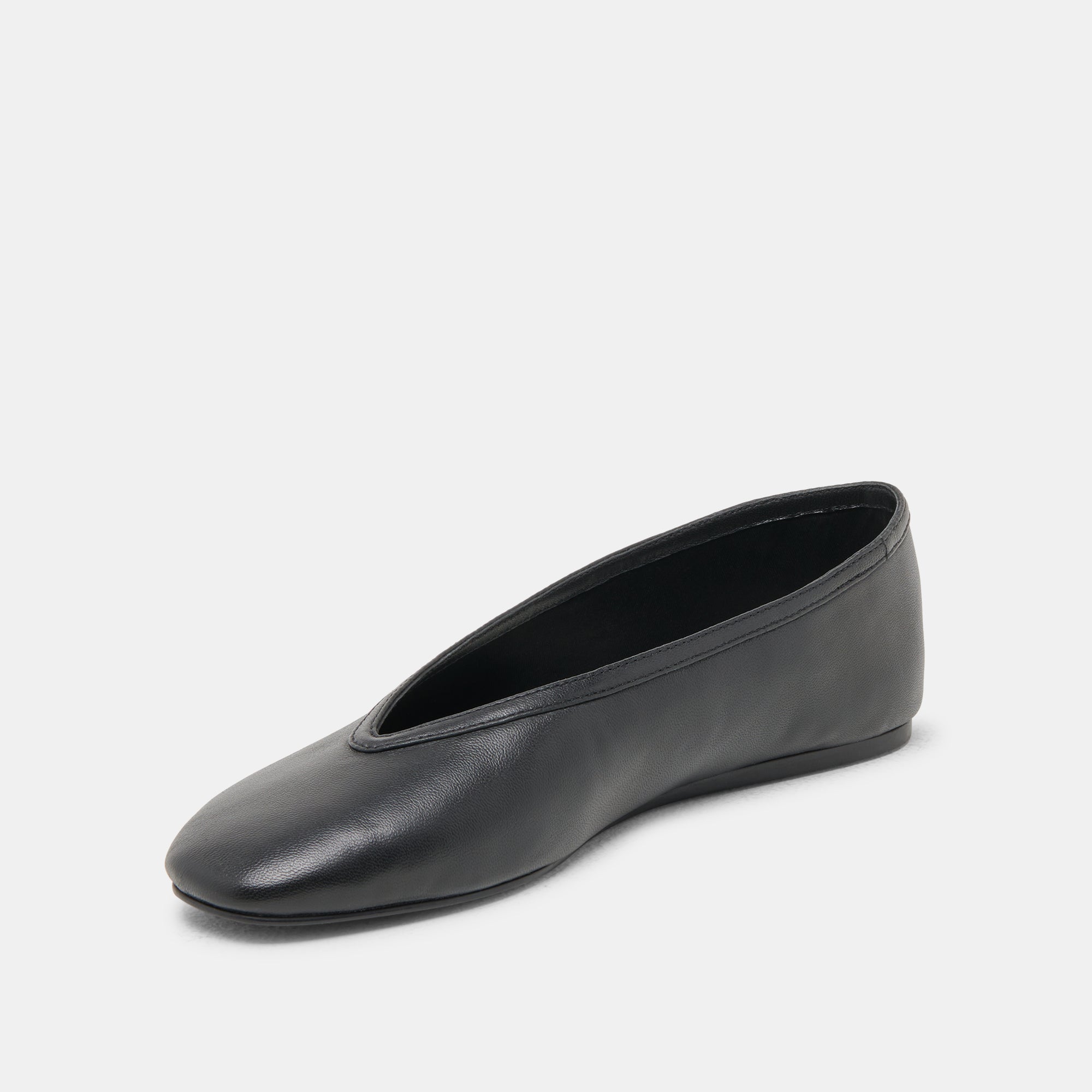 BRAIDY Women's Black Leather Ballet Flats - Comfortable & Stylish Shoes for Work, Casual Wear & Dance