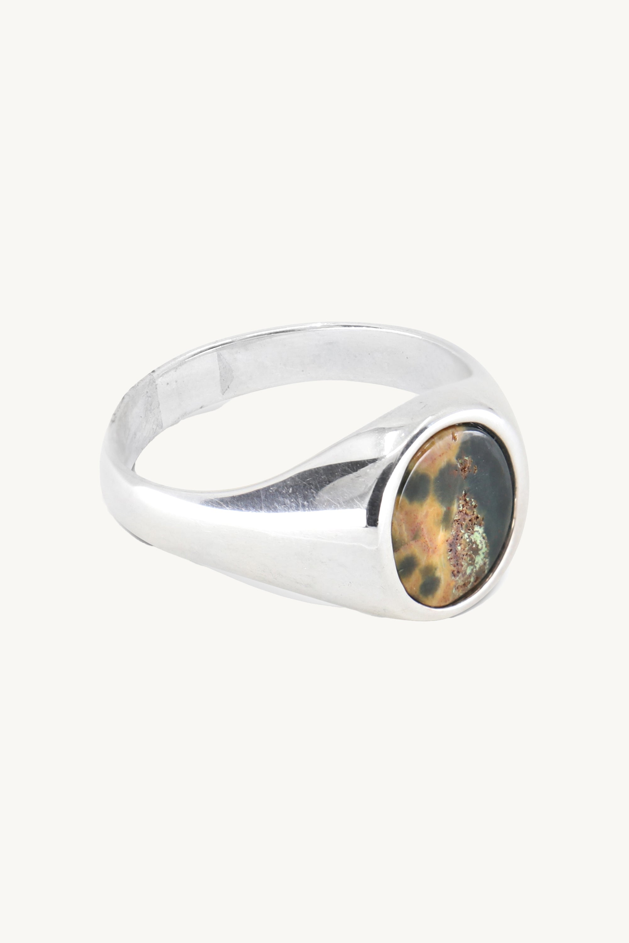 Ocean Jasper Signet Ring - Natural Stone Jewelry for Women - Handmade Spiritual Healing Crystal Ring - Perfect for Meditation, Yoga & Energy Balancing