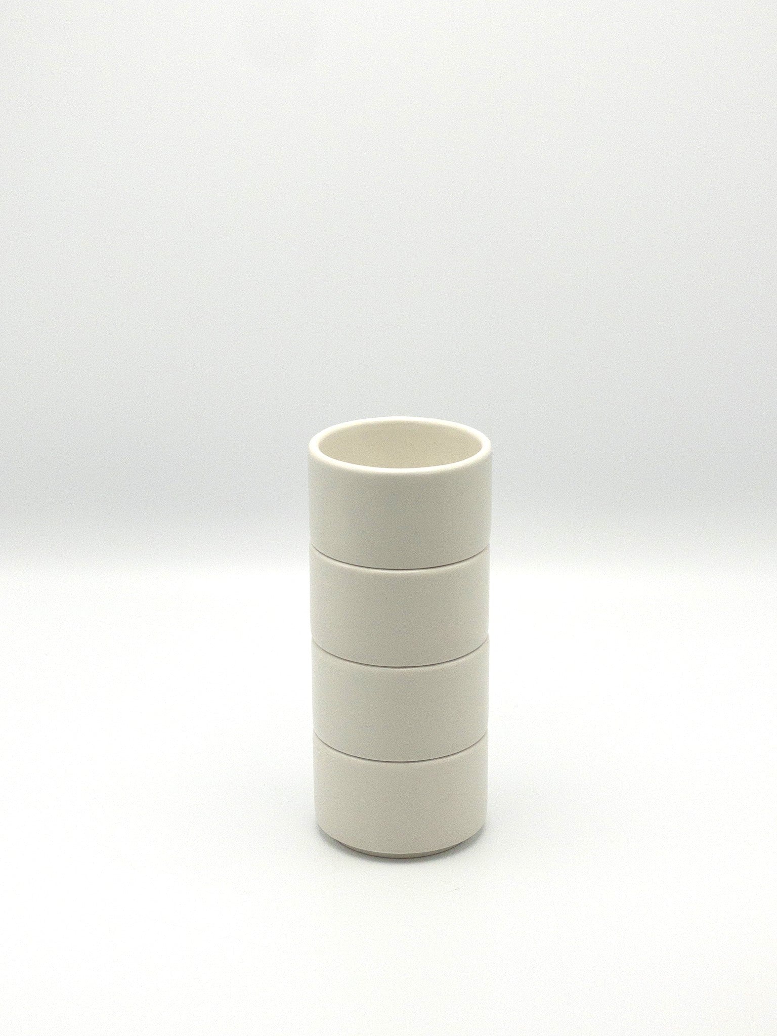 Premium Matte White Espresso Cups Set of 4 - Durable Ceramic Coffee Cups for Americano, Cappuccino & Latte - Perfect for Home, Office & Cafe Use