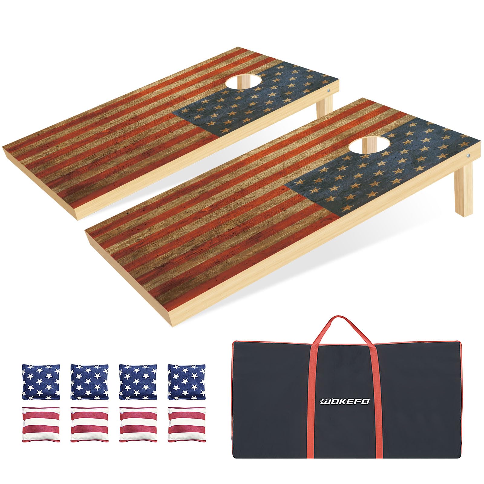 Premium Cornhole Game Set - 3'x2' & 4'x2' Regulation Size Solid Wood Cornhole Boards with Bags - Outdoor Lawn, Backyard, Beach & Park Game for Adults & Family Fun - Perfect for BBQs, Tailgating & Outdoor Parties