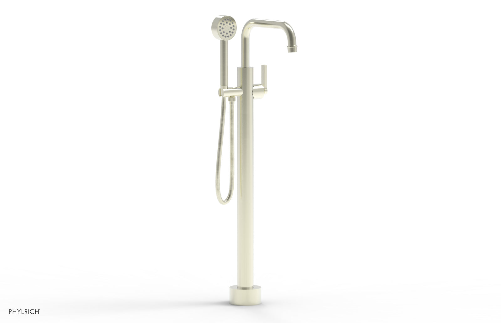 HEX MODERN Tall Floor Mount Tub Filler with Lever Handle & Hand Shower - Model 501 55 01 - Perfect for Contemporary Bathroom Renovations & Spa-Like Shower Experiences