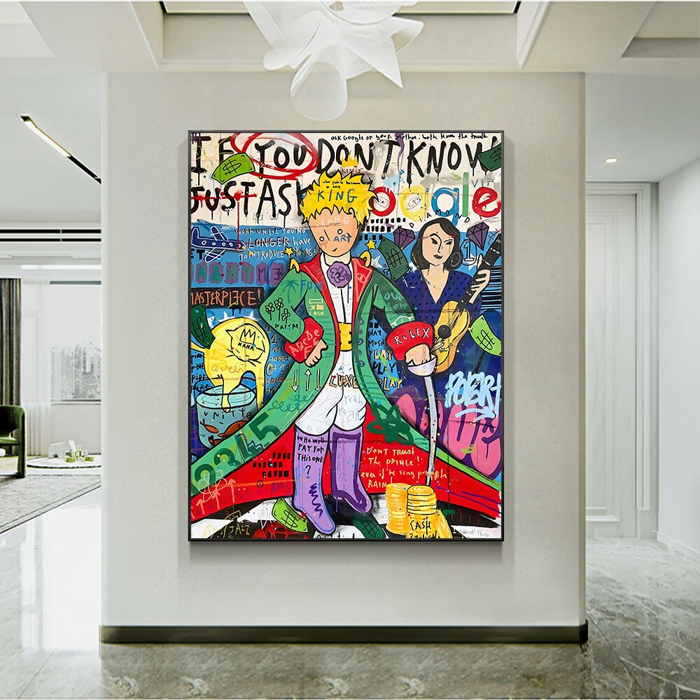 The Little Prince Canvas Wall Art - Classic Book Inspired Home Decor for Bedroom, Living Room & Office - Perfect Gift for Book Lovers & Literary Fans