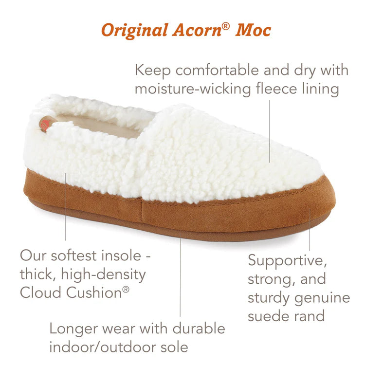 Women's Acorn Moc Slippers with Puff Popcorn Design - Cozy Indoor/Outdoor House Shoes for Winter Comfort & Casual Wear