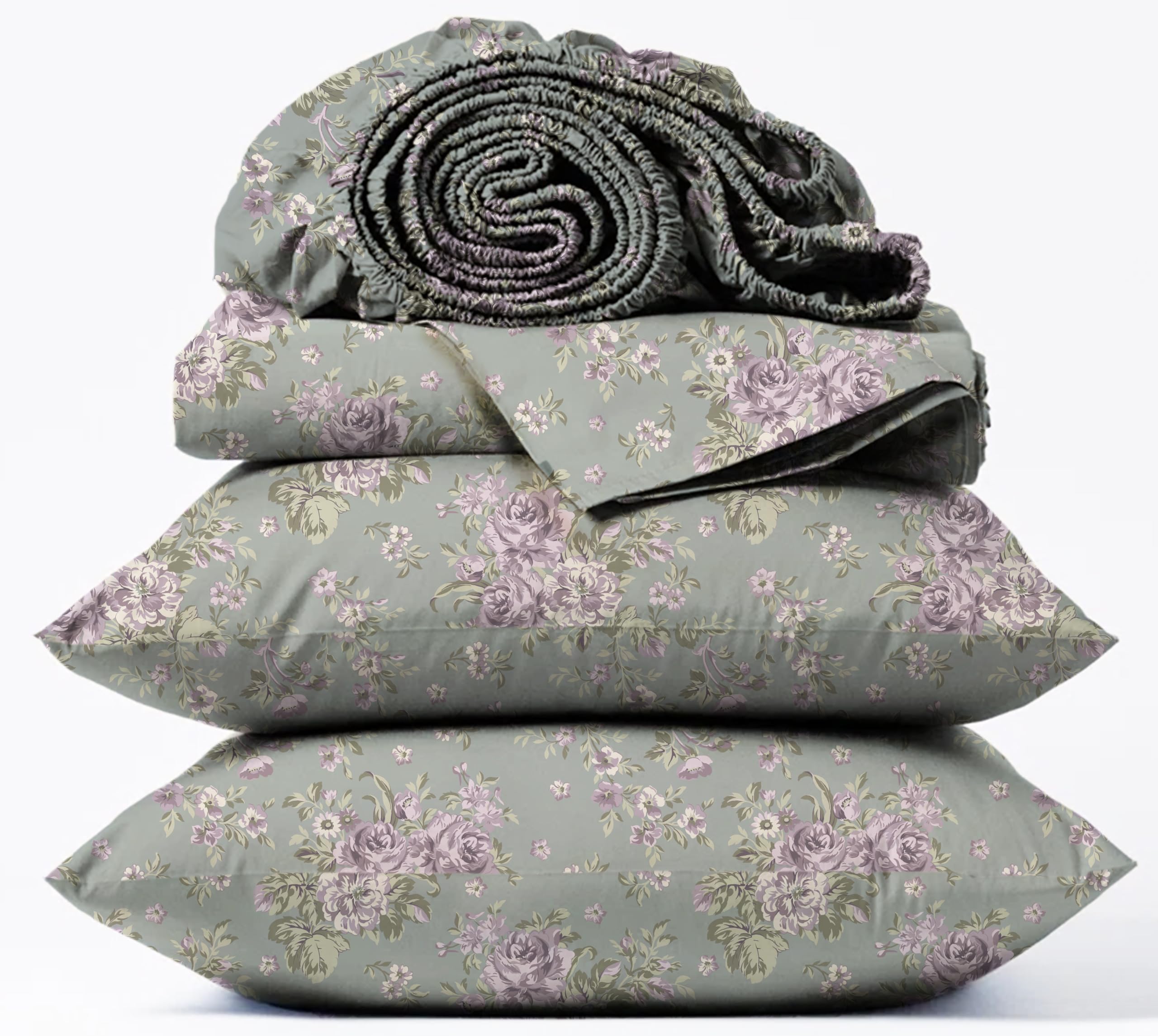Bliss Casa 4-Piece 100% Cotton Flannel Sheet Set Queen Size - Ultra Soft & Warm Double Brushed Bedding with Deep Pockets - Breathable All-Season Comfort for Cozy Nights (Blossom) - Perfect for Winter Bedrooms & Guest Room Decor