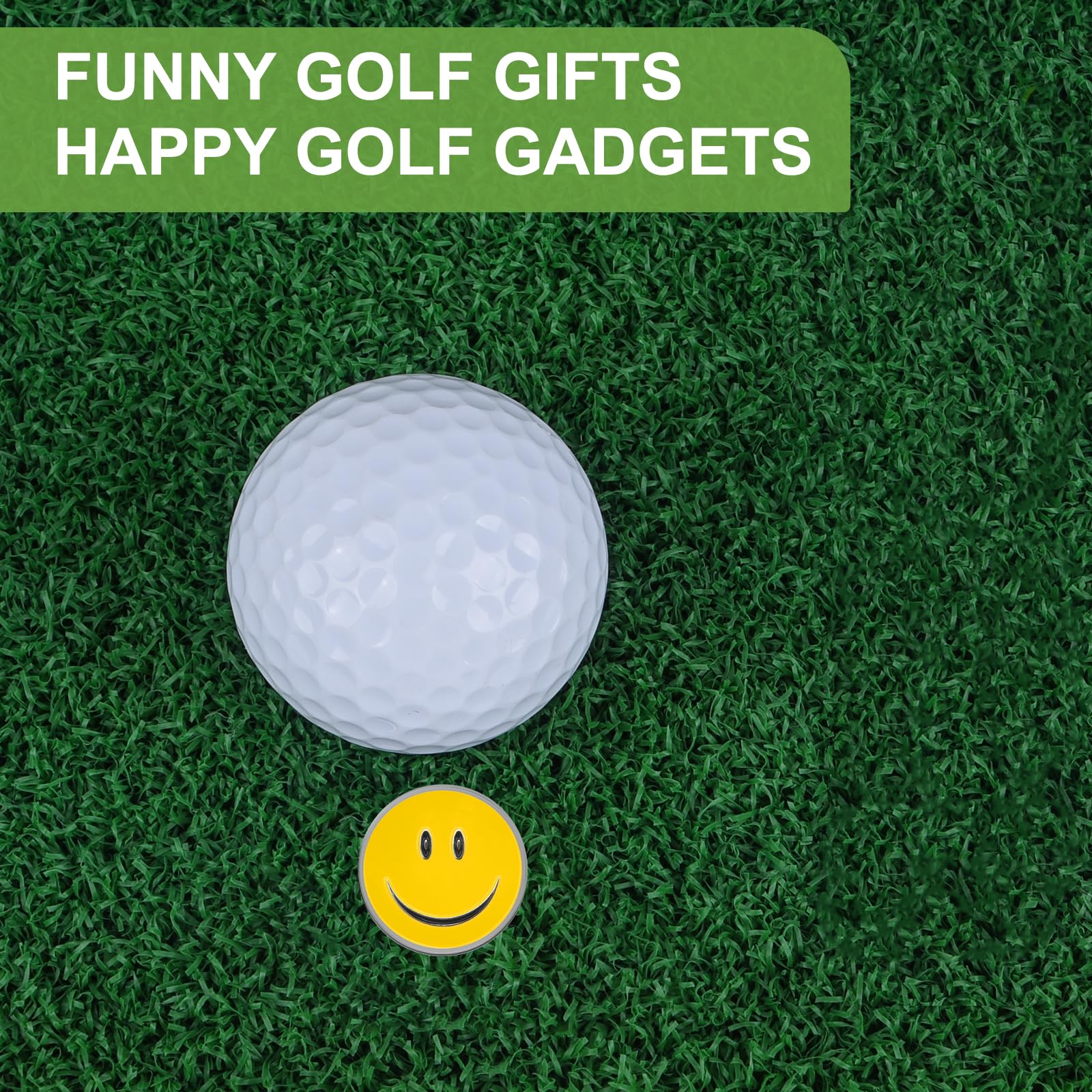 ZZHAO Magnetic Golf Ball Marker with Hat Clip - 25mm Funny Golf Accessories for Men | Perfect Golf Gifts & Tournament Essentials for Players
