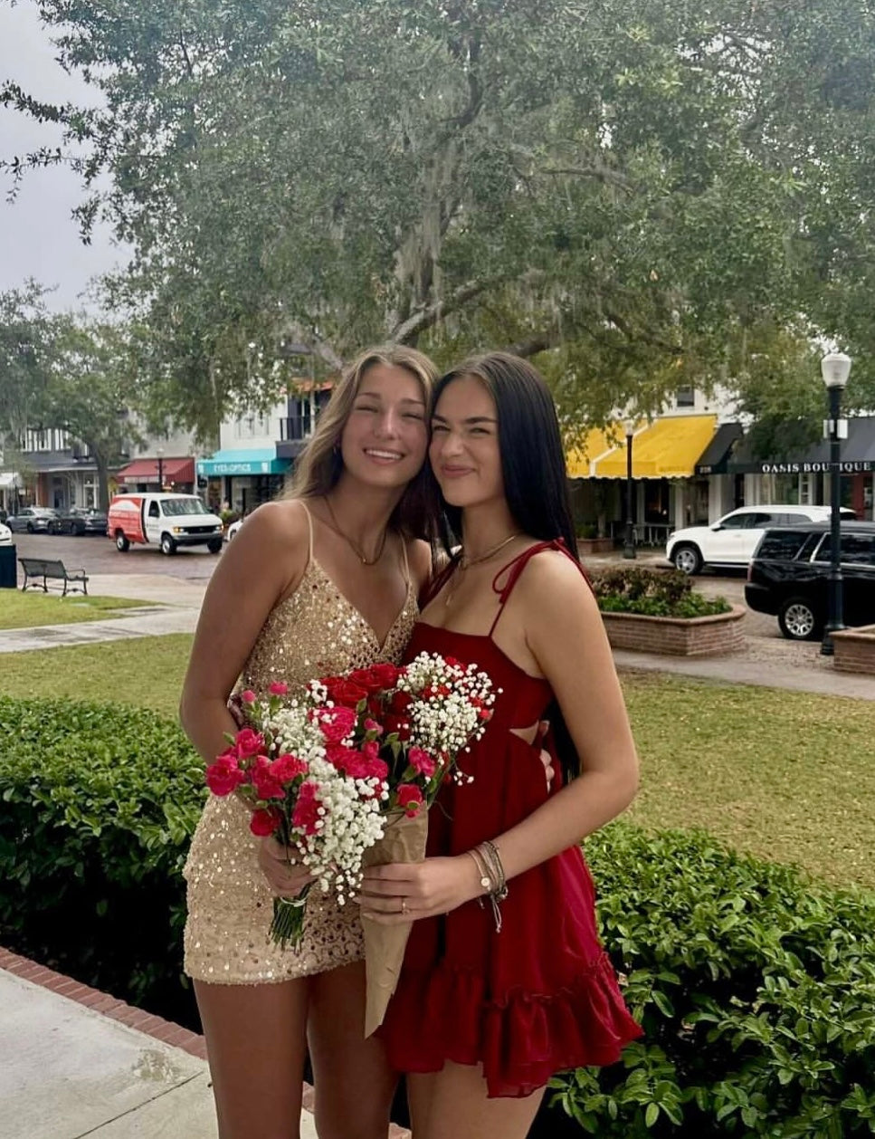 Elegant A-Line Red Satin Prom Dress | Short Homecoming Party Dress J5914 | Perfect for Prom Night, Homecoming Dances & Special Occasions
