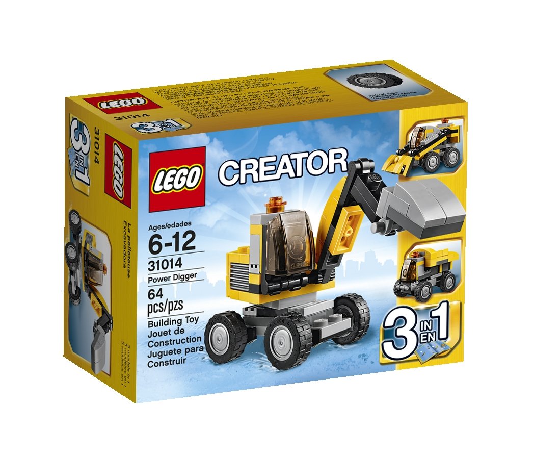 LEGO Creator 31014 Power Digger Building Toy Set - 3-in-1 Construction Vehicle Model Kit for Kids & Adults - Perfect for Creative Play, STEM Learning & Collector Display