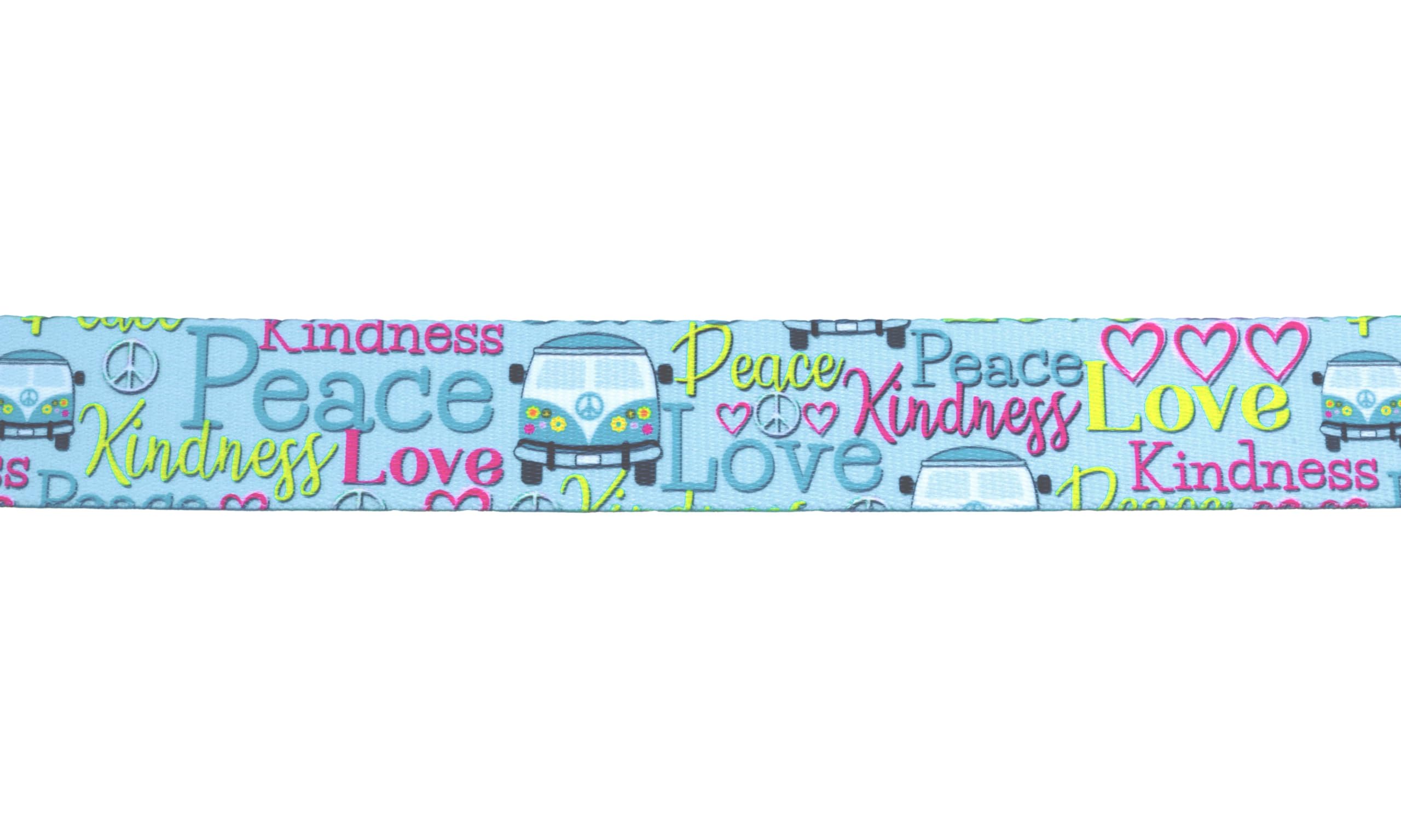 Country Brook Design - Love and Peace Polyester Webbing for DIY Crafts, Dog Collars, Keychains & Fashion Accessories | Durable & Lightweight Material