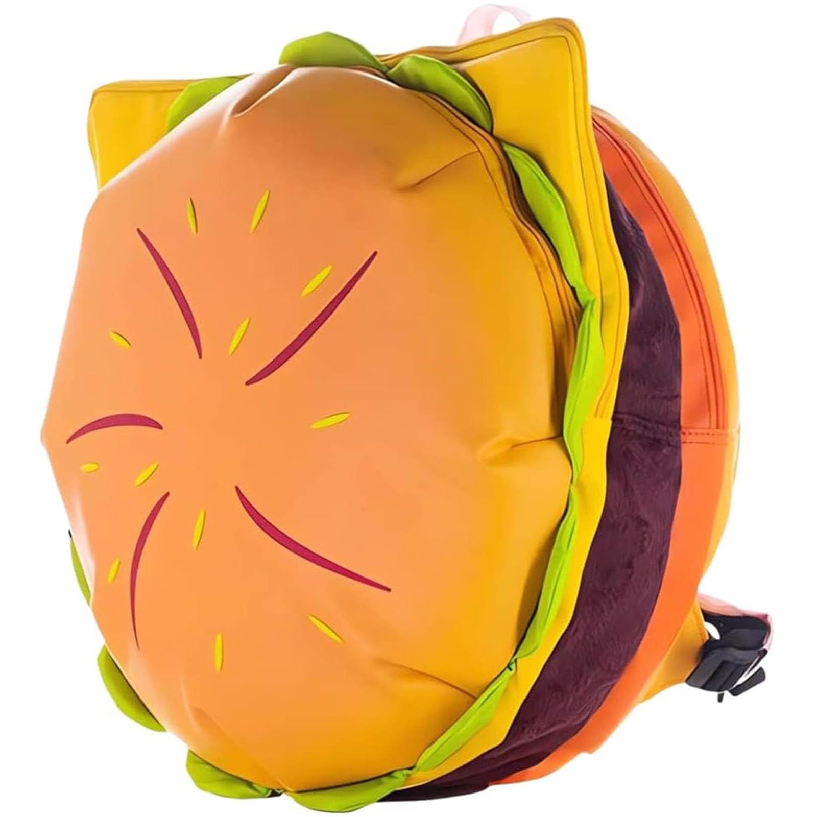 Cheeseburger Backpack - Multi-Compartment Hamburger Daypack for School, Travel & Cosplay | Fun Fast Food Themed Backpack for Kids & Adults