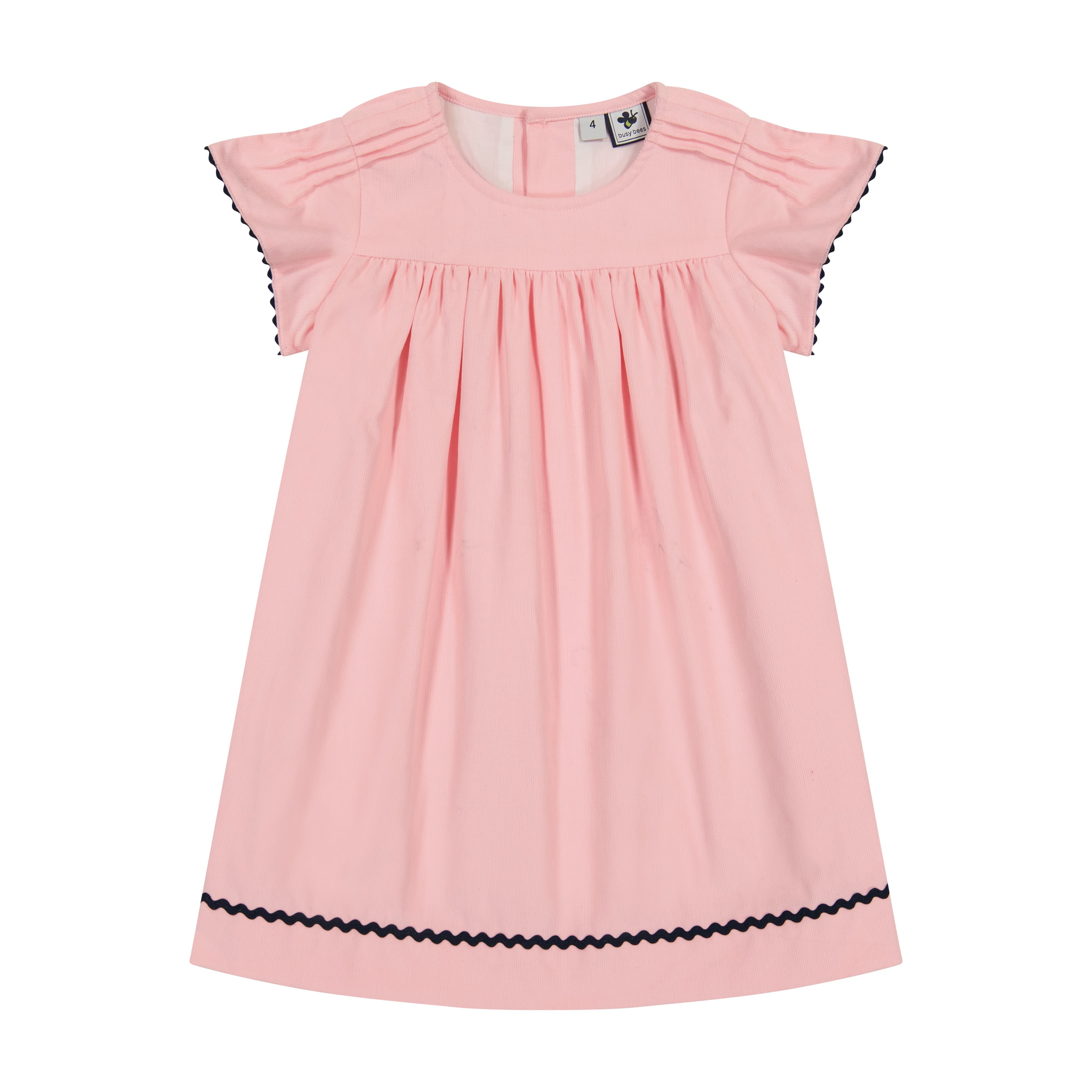 Olivia Girls A-Line Corduroy Dress in Light Pink - Perfect for School, Parties & Special Occasions