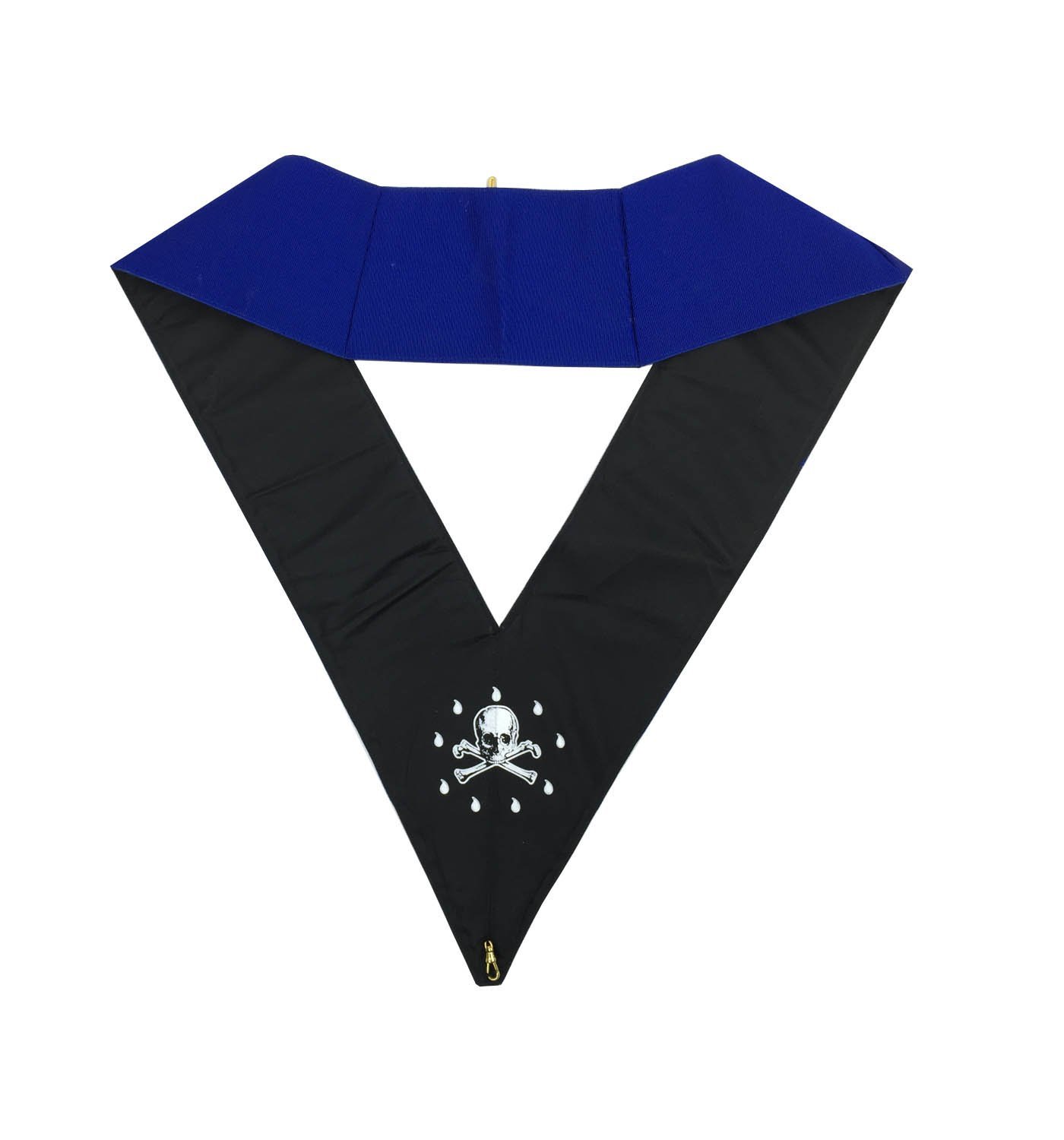 Masonic Blue Lodge Officers Collar Set of 12 - Machine Embroidered Freemason Regalia MS025 for Lodge Meetings & Ceremonies