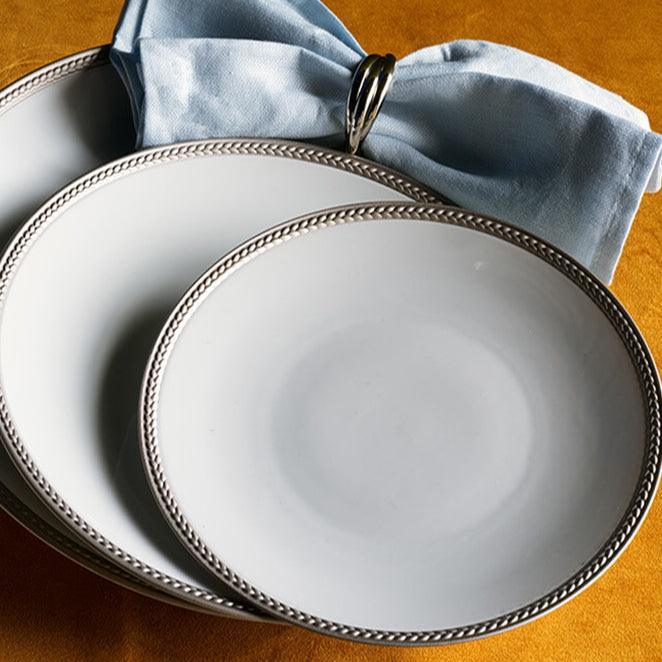 Braided Silk Bread and Butter Plate Set - Elegant Dining Tableware for Breakfast, Brunch, and Tea Parties