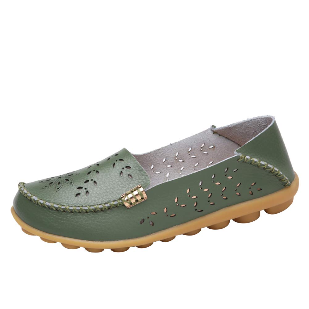 Alicegana Women's Comfortable Leather Loafers - Breathable Slip-On Casual Shoes for Walking, Nursing & Driving | Fashionable Flats for Work, Travel & Everyday Wear