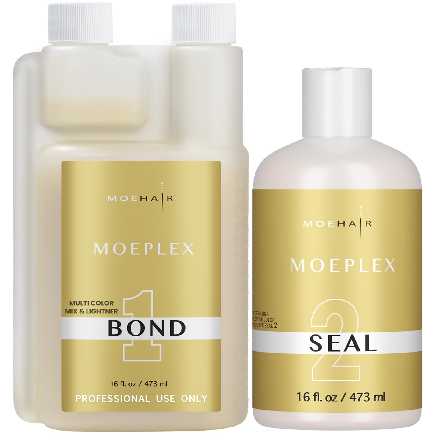 Moeplex Bond and Seal Hair Treatment (16 Fl. Oz) - Sulfate & Paraben-Free Bonding Shampoo & Conditioner with Sericin, Natural Oils & Vitamins for Damaged Hair Repair | Color Additive | Perfect for Salon-Quality At-Home Hair Care & Post-Chemical Treatment Recovery