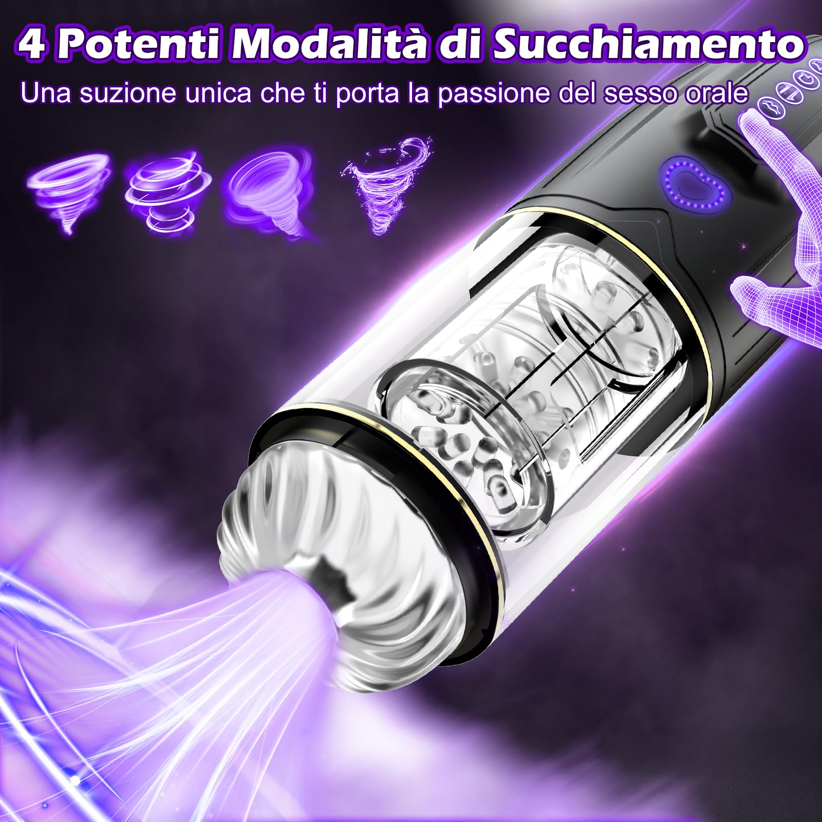 Electric Male Masturbator Sex Toy - Automatic Male Masturbator with 10 Rotation & Thrust Modes, Penis Stimulator with Burst Mode for Men - Perfect for Solo Play, Couples Fun & Discreet Pleasure