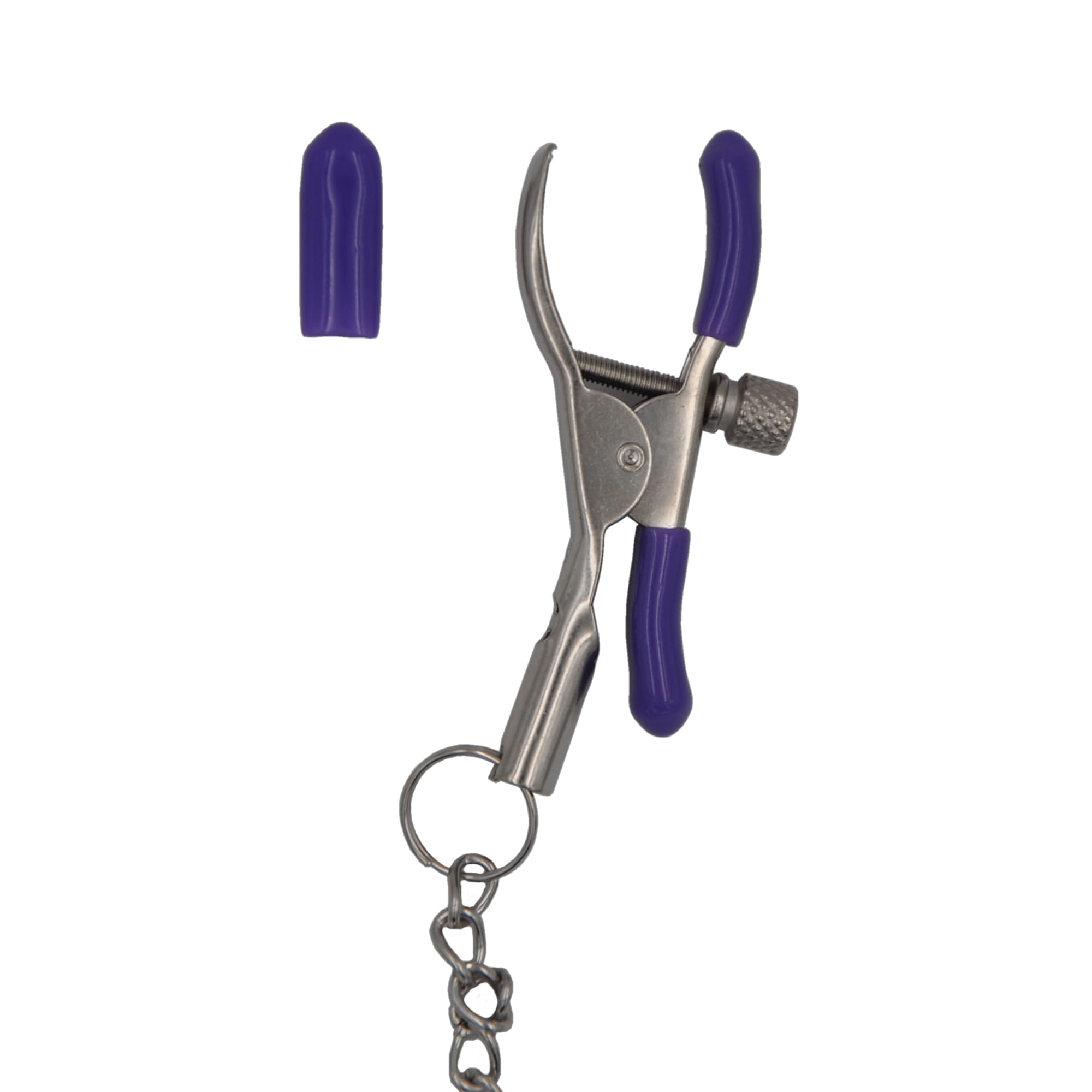 Stainless Steel Adjustable Non-Piercing Nipple Clamps for Women - Stylish Faux Body Jewelry with Chain Necklace - Perfect for BDSM, Sensual Play & Fashion Accessories