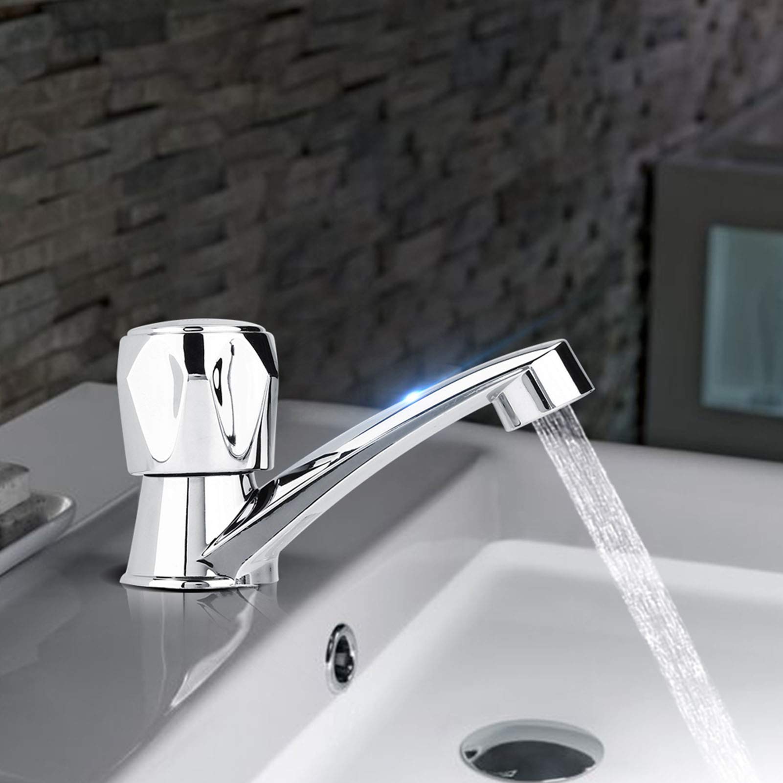 ABS Plastic Single Handle Cold Water Faucet - G1/2 (20mm) Basin Tap for Bathroom Sink, Kitchen, Vanity & Restroom - Durable & Easy Installation for Home & Commercial Use