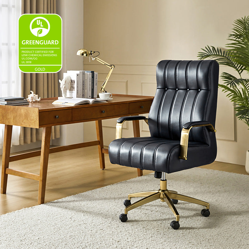Premium Conelius Leather Ergonomic Executive Office Chair - High Back Adjustable Swivel Chair with Lumbar Support for Home & Office Workspace, Perfect for Long Hours Sitting Comfort