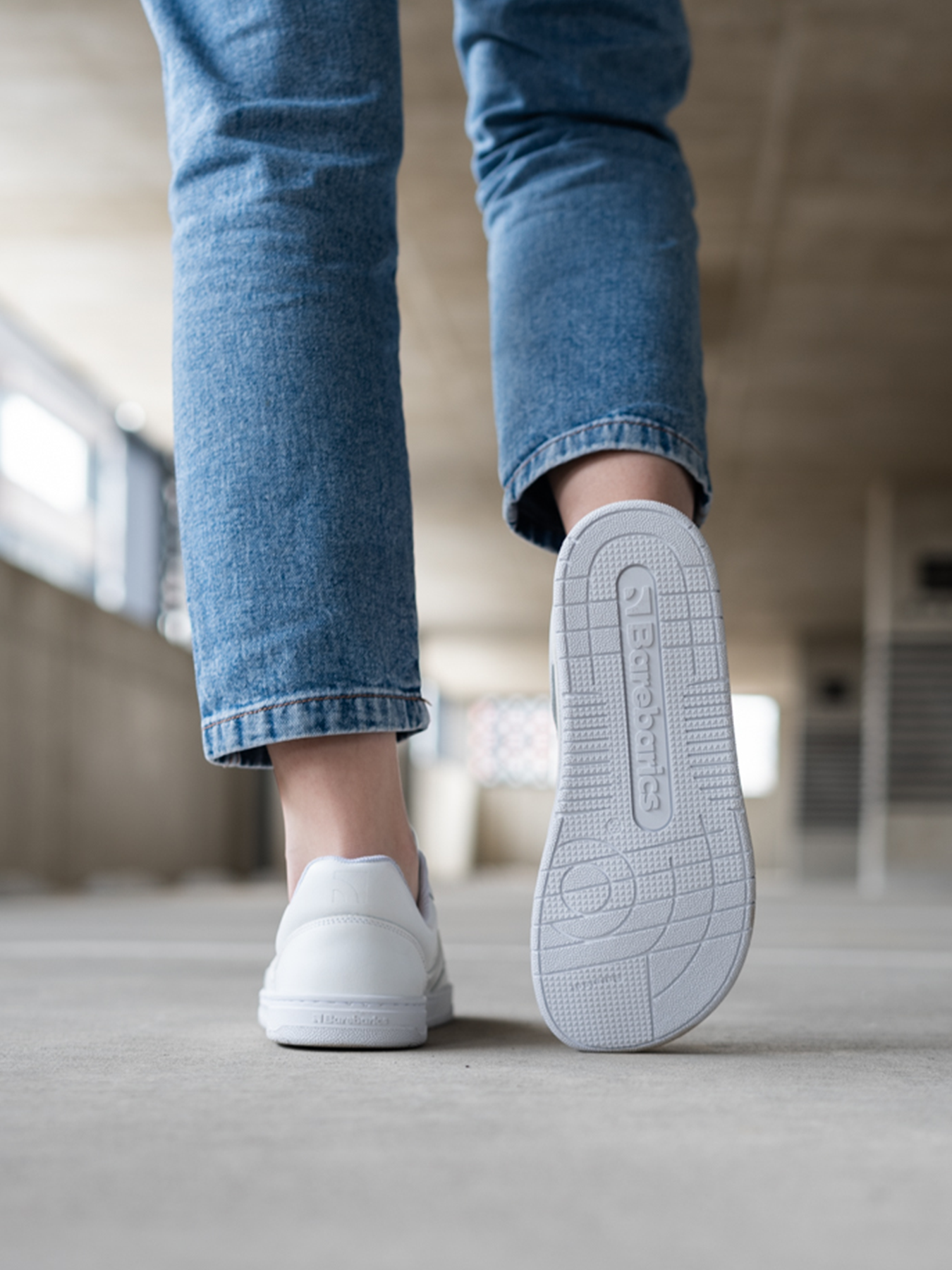 Barefoot Sneakers Barebarics Arise All White - Minimalist Running Shoes for Natural Movement & Gym Workouts