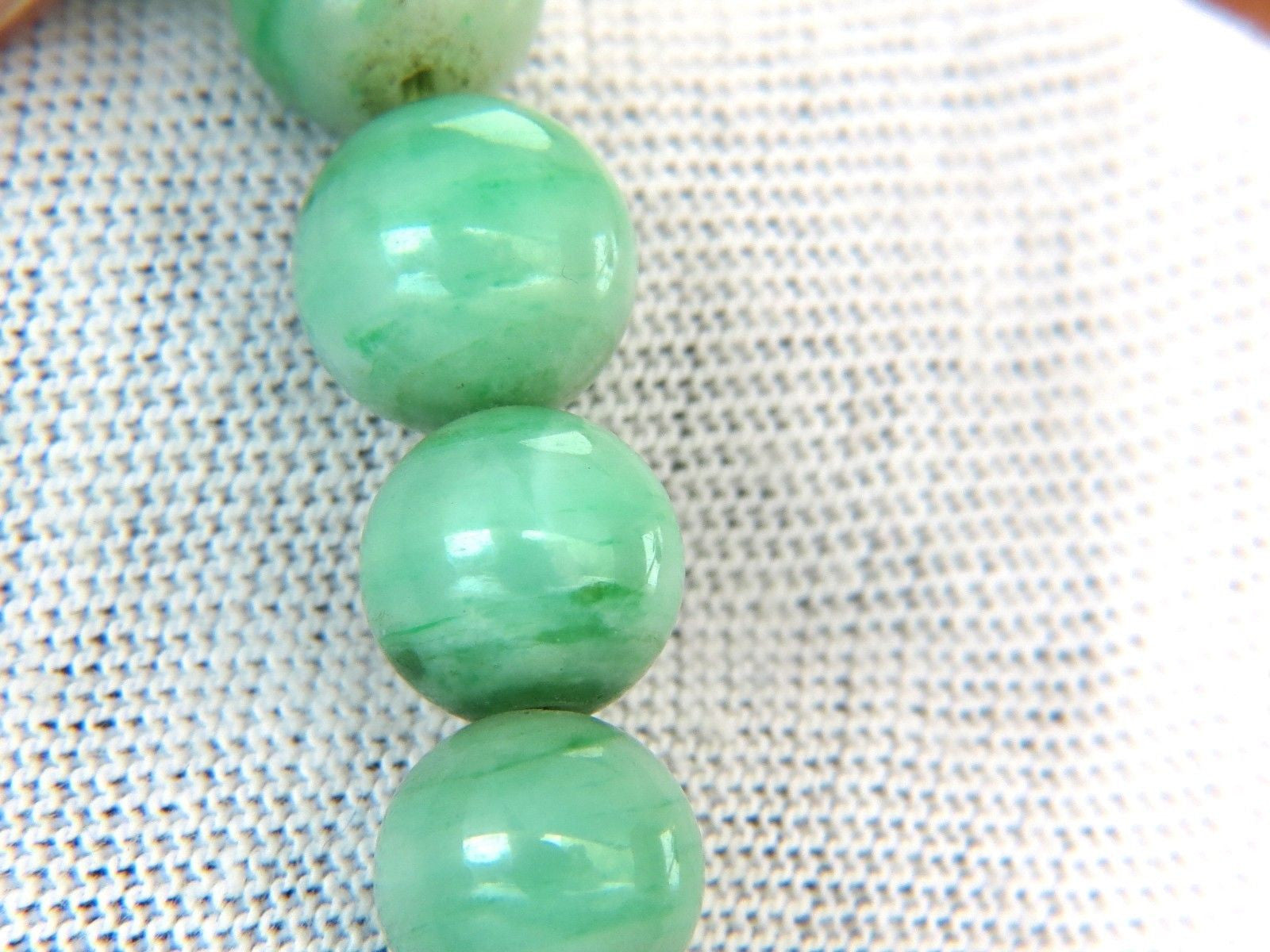10.20mm Natural Green Jade Bead Necklace - 290ct GIA Certified Genuine Jade Jewelry for Women, Perfect for Weddings, Parties & Special Occasions