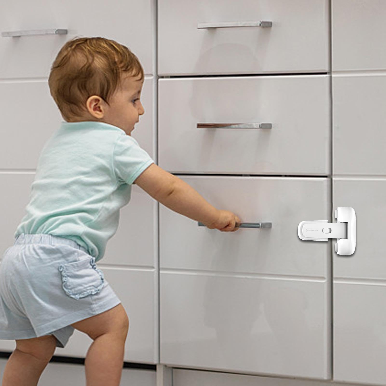 Child Proof Refrigerator Lock - Self-Adhesive Safety Latch for Refrigerator & Freezer Doors | Baby Proofing Home Appliance | Keep Kids Safe & Food Fresh | Ideal for Families with Toddlers & Young Children