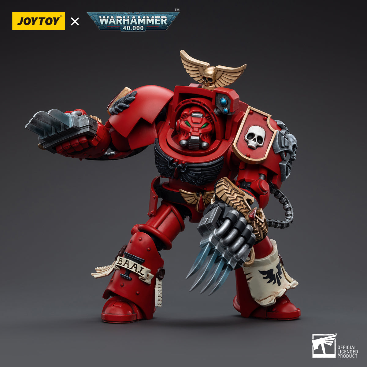 JOYTOY 1/18 Scale Warhammer 40K Blood Angels Assault Terminators Action Figure Set (3-Pack) - Collectible Miniatures for Tabletop Gaming & Display